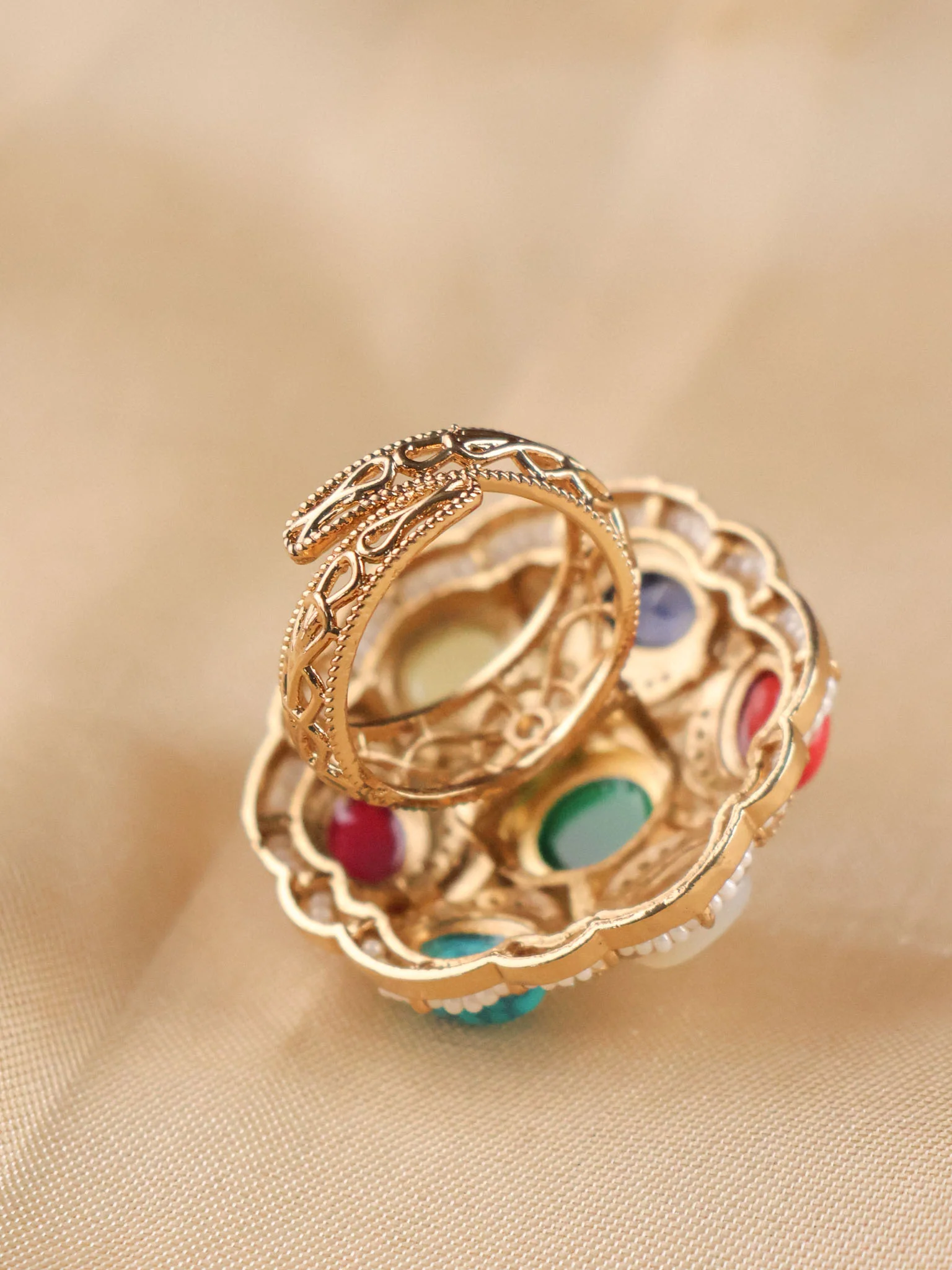 Navratna Royal  Ring Free size - Image 3