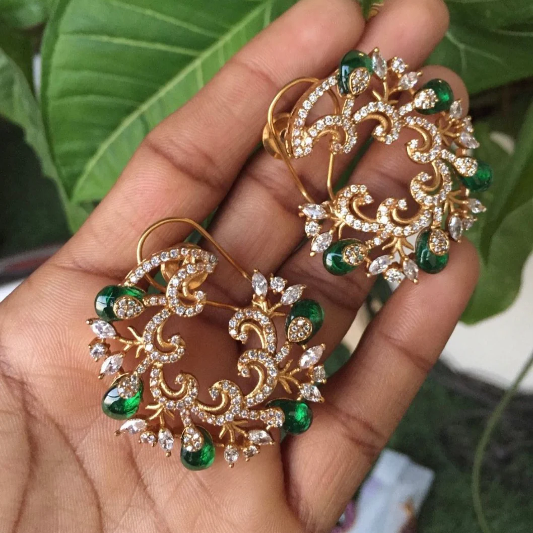 Designer Hoop Earrings Studs-Micron Gold plated - Image 3