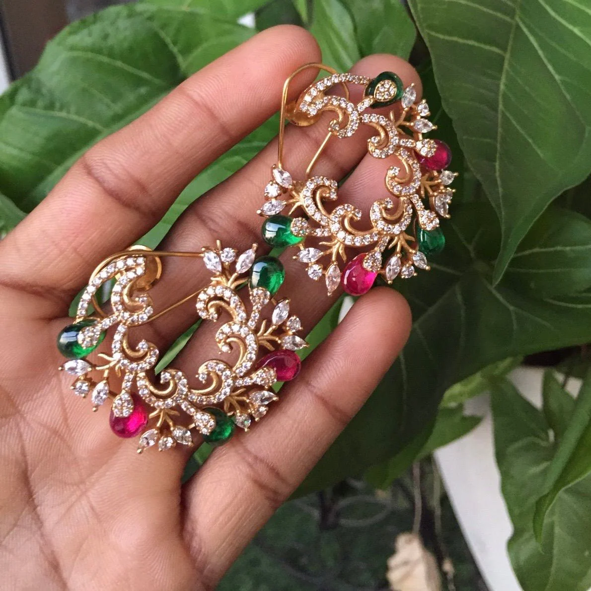 Designer Hoop Earrings Studs-Micron Gold plated - Image 4