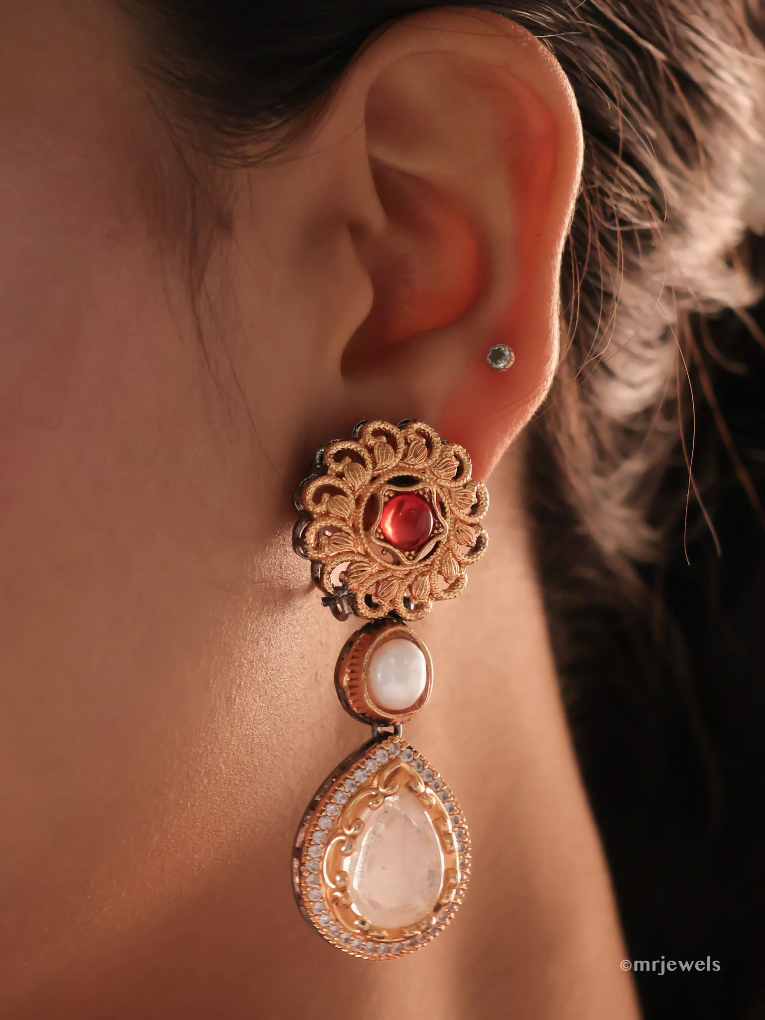 Nizami Navratna Pearl Polki Set - Image 3