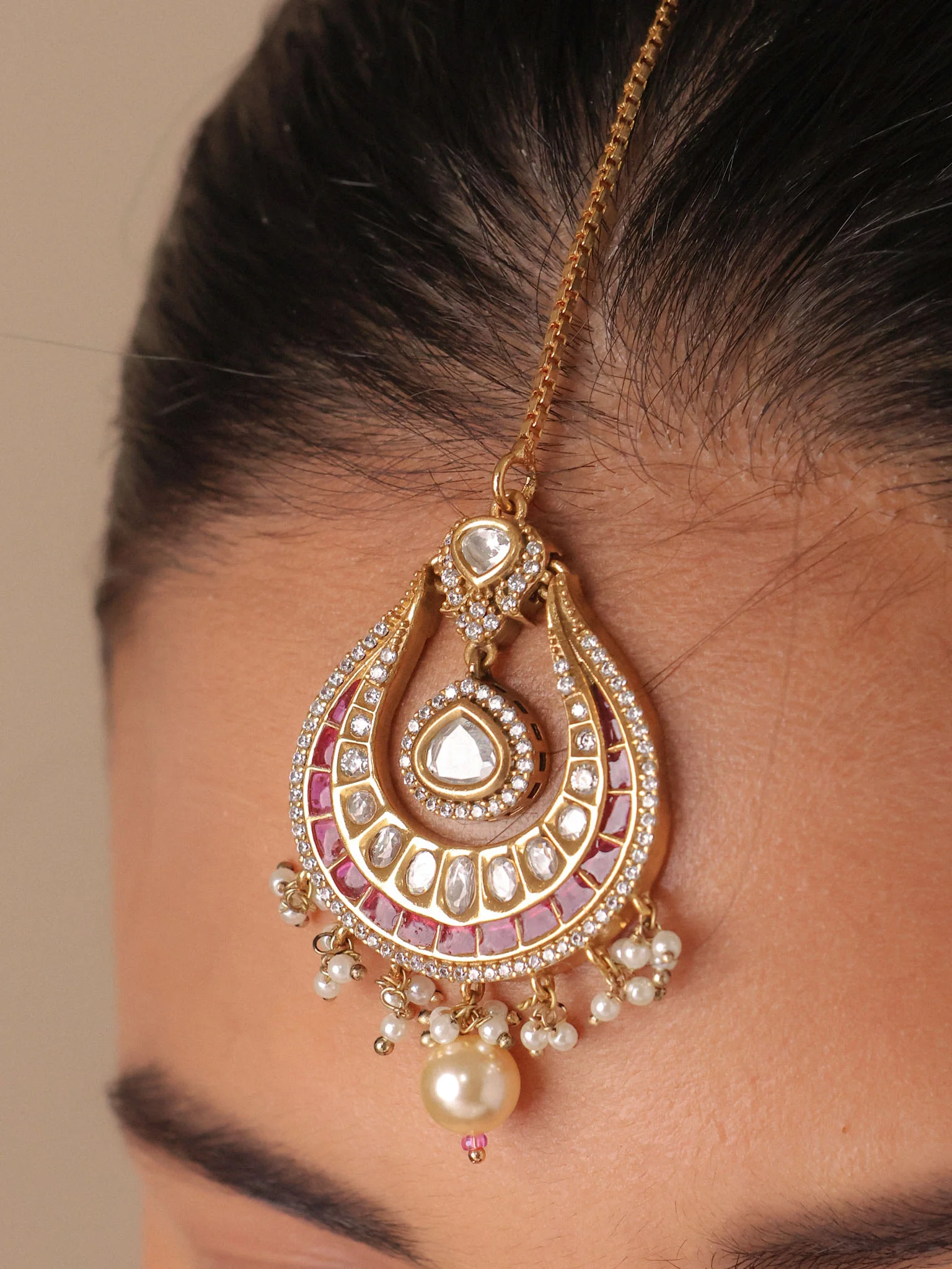 Noor Choker Set with Earrings & Maangtika - Image 4
