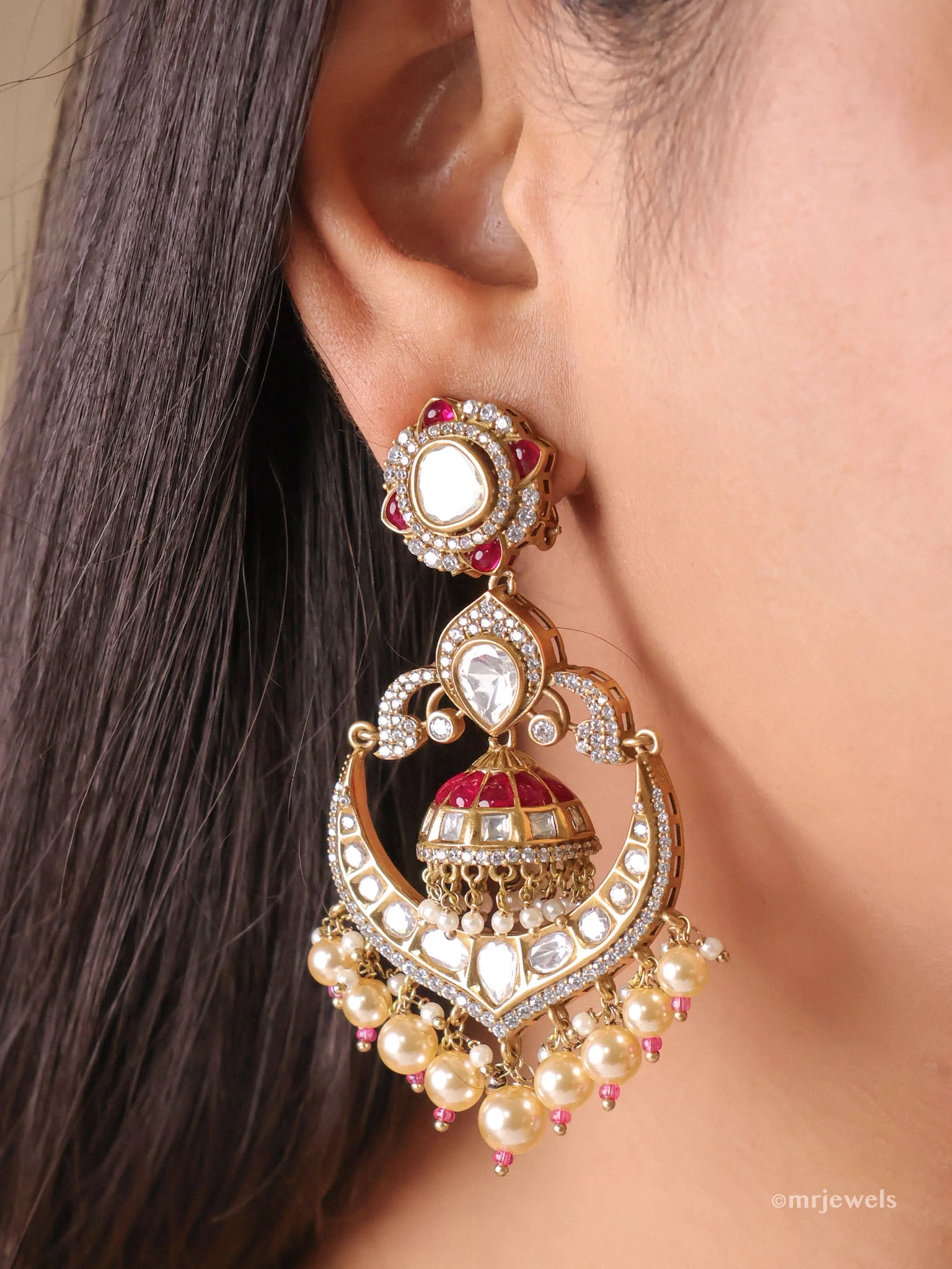 Noor-e-Afroz Meenakari Chand Jhumkas - Image 2