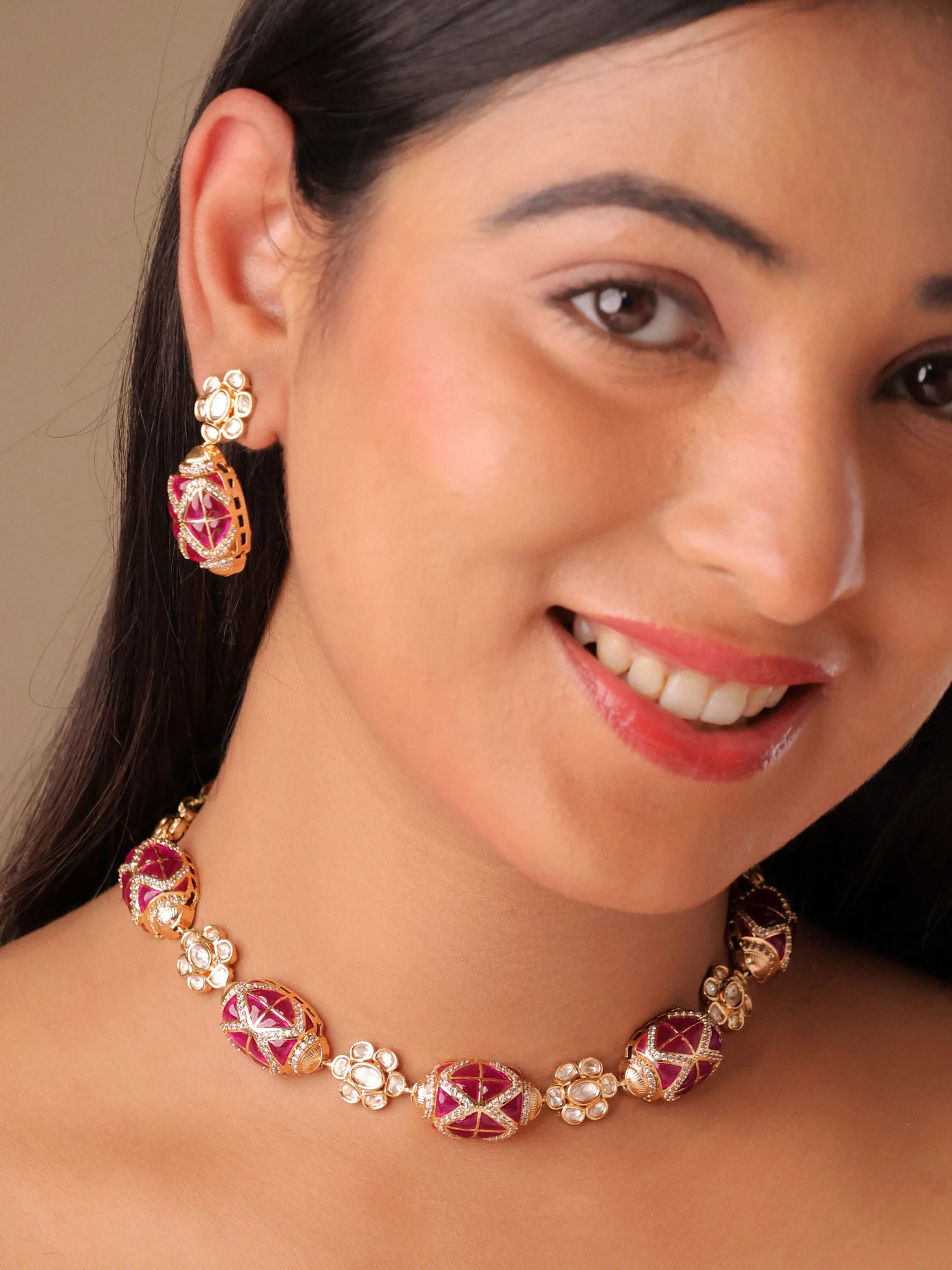 Noorie Enamel Oval Choker Set - Image 4