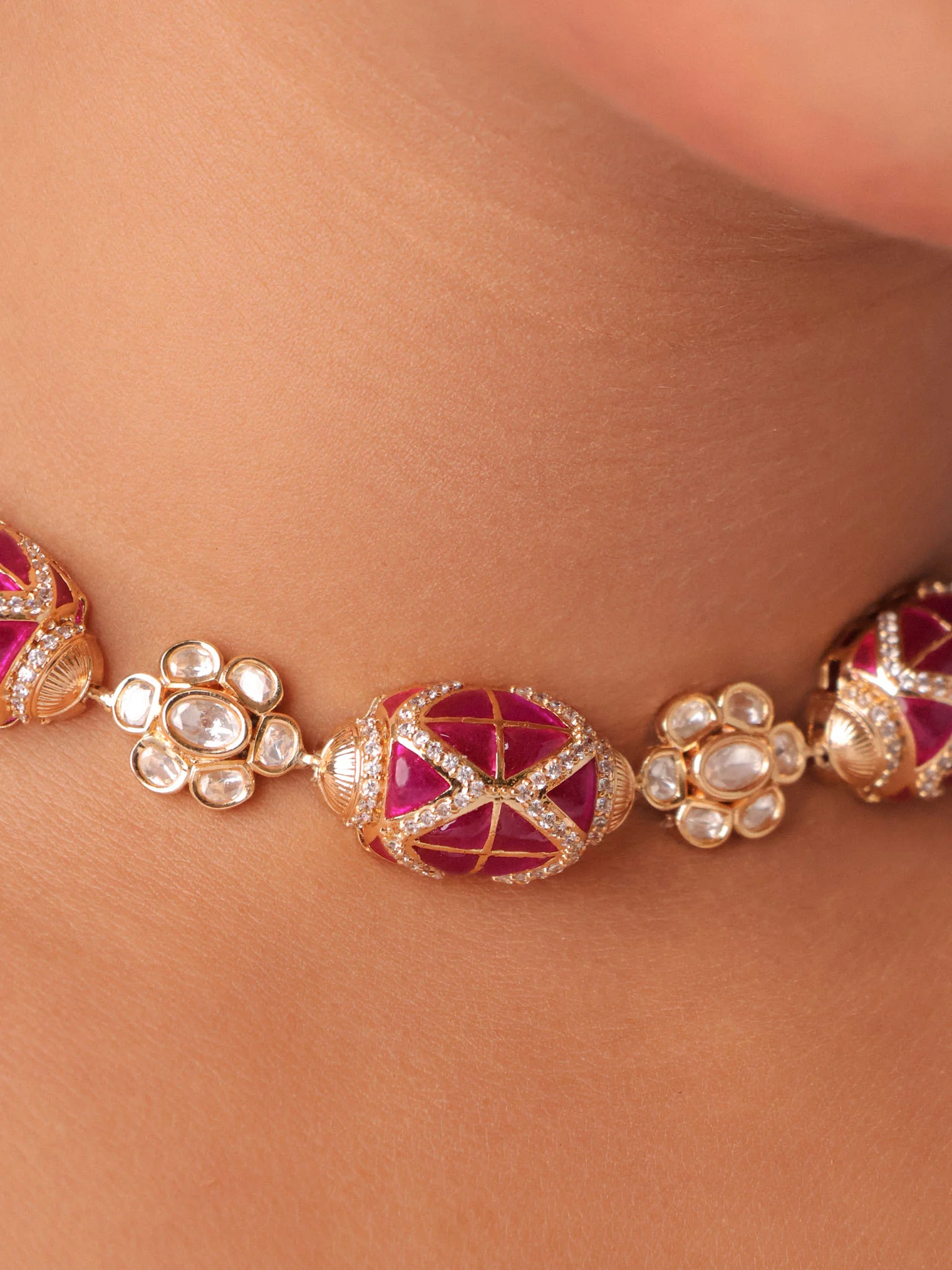 Noorie Enamel Oval Choker Set - Image 5