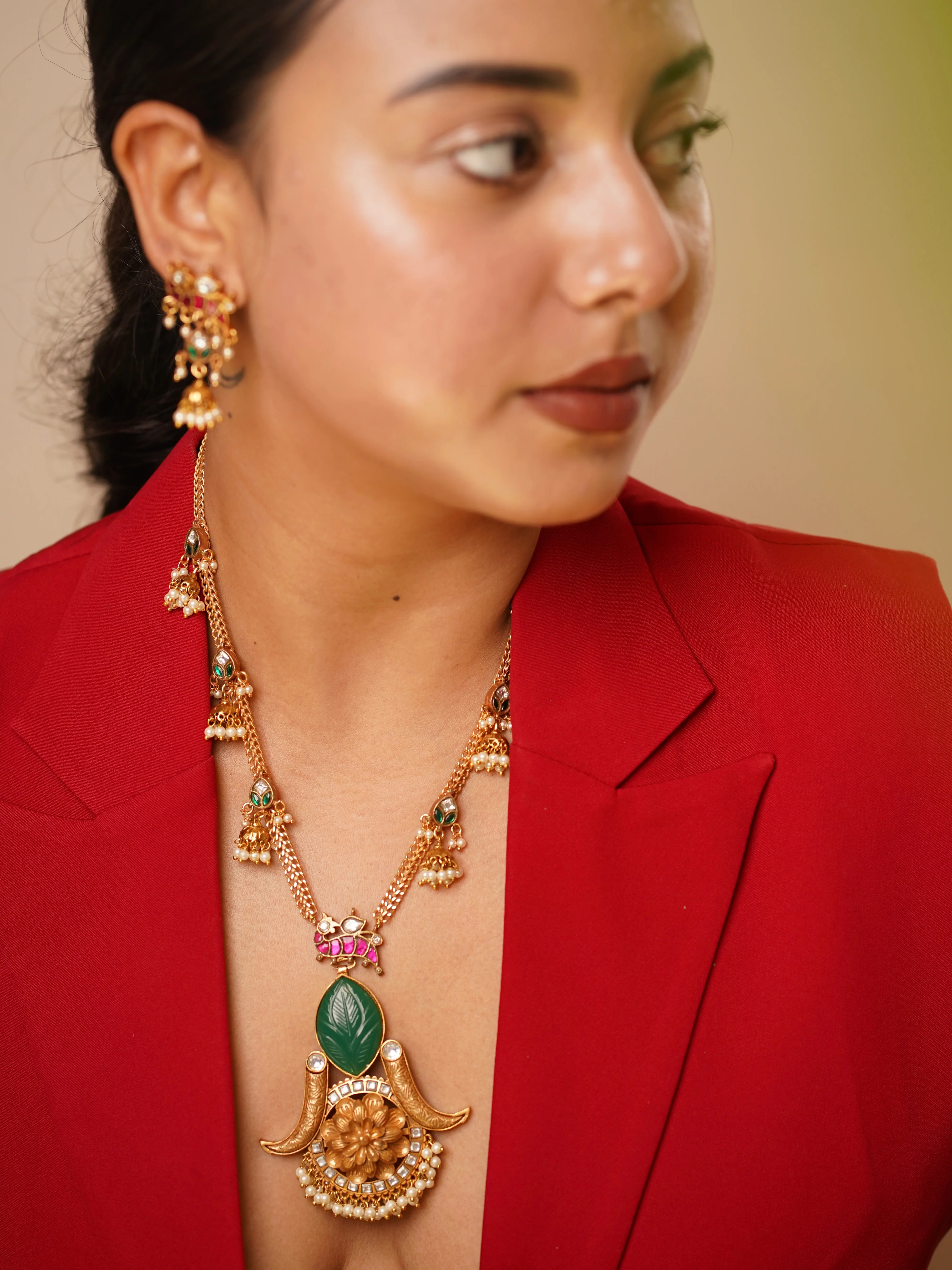 Noor Leaf Royale Necklace Set
