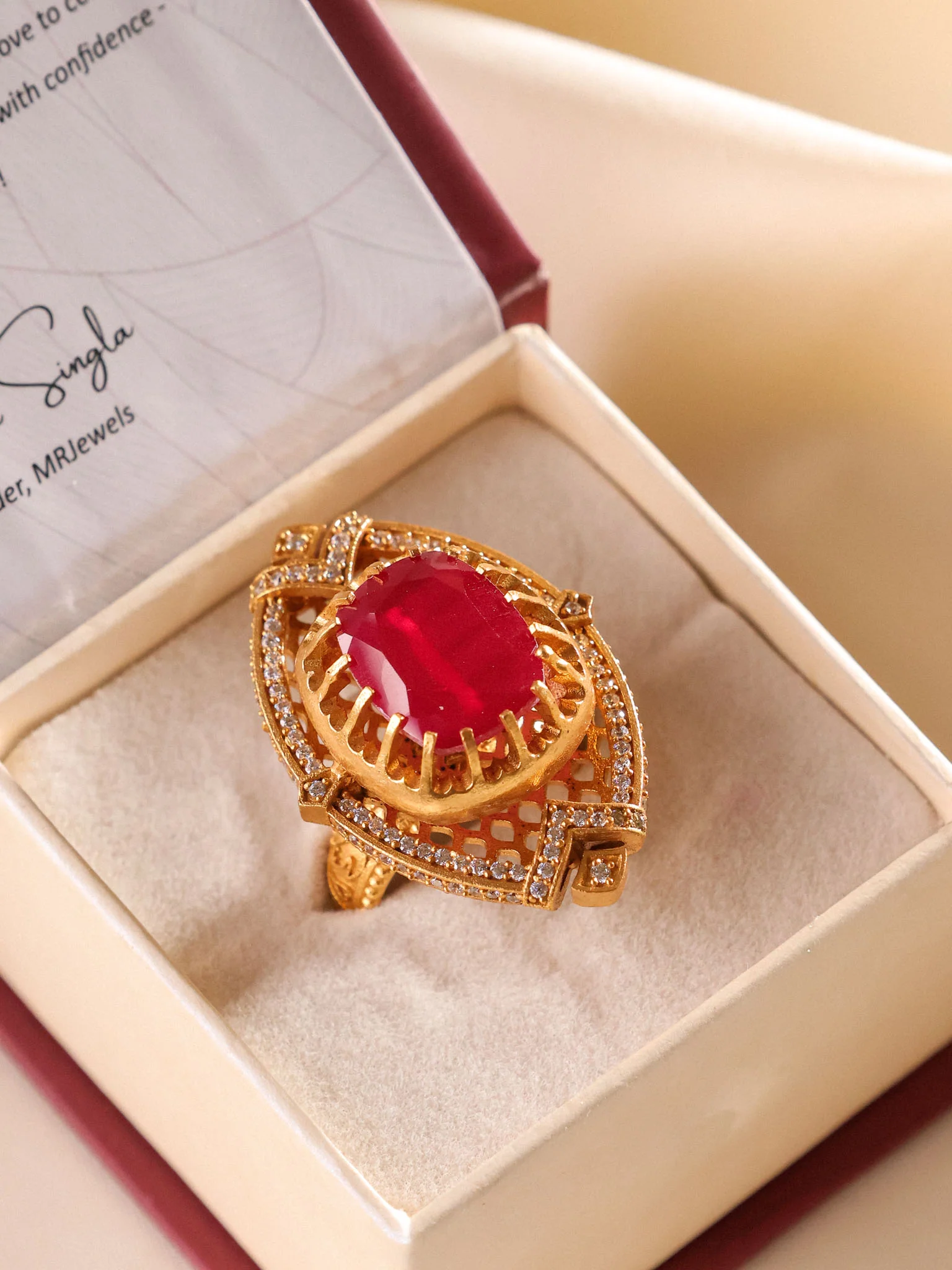 Noor Moissanite Statement Ring