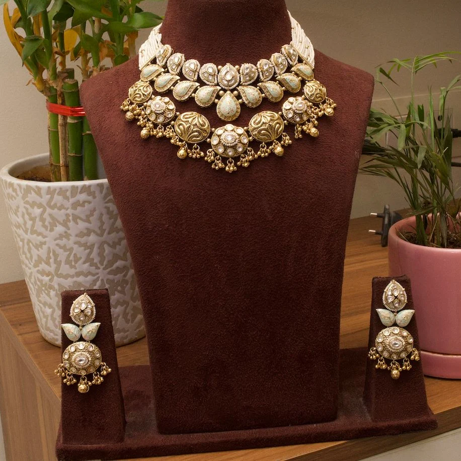 Noor Vilasa - Antique Heritage Kundan Necklace - Image 3