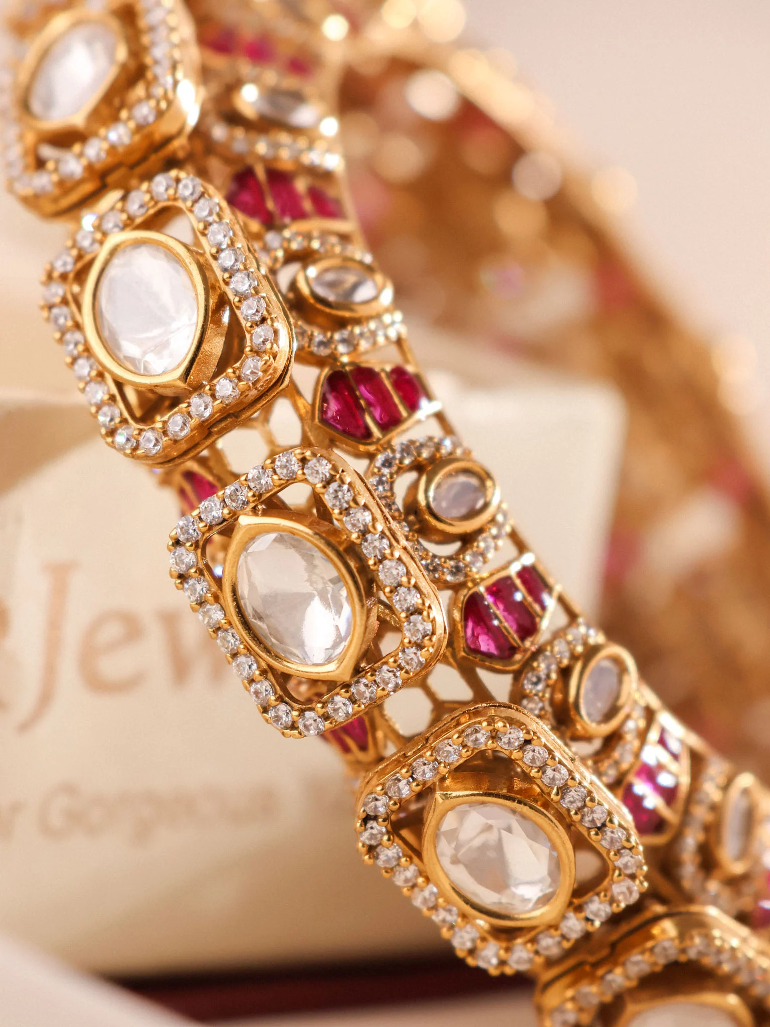 Noorvansh Regal Polki Kada (Emerald / Ruby Edition) - Image 6