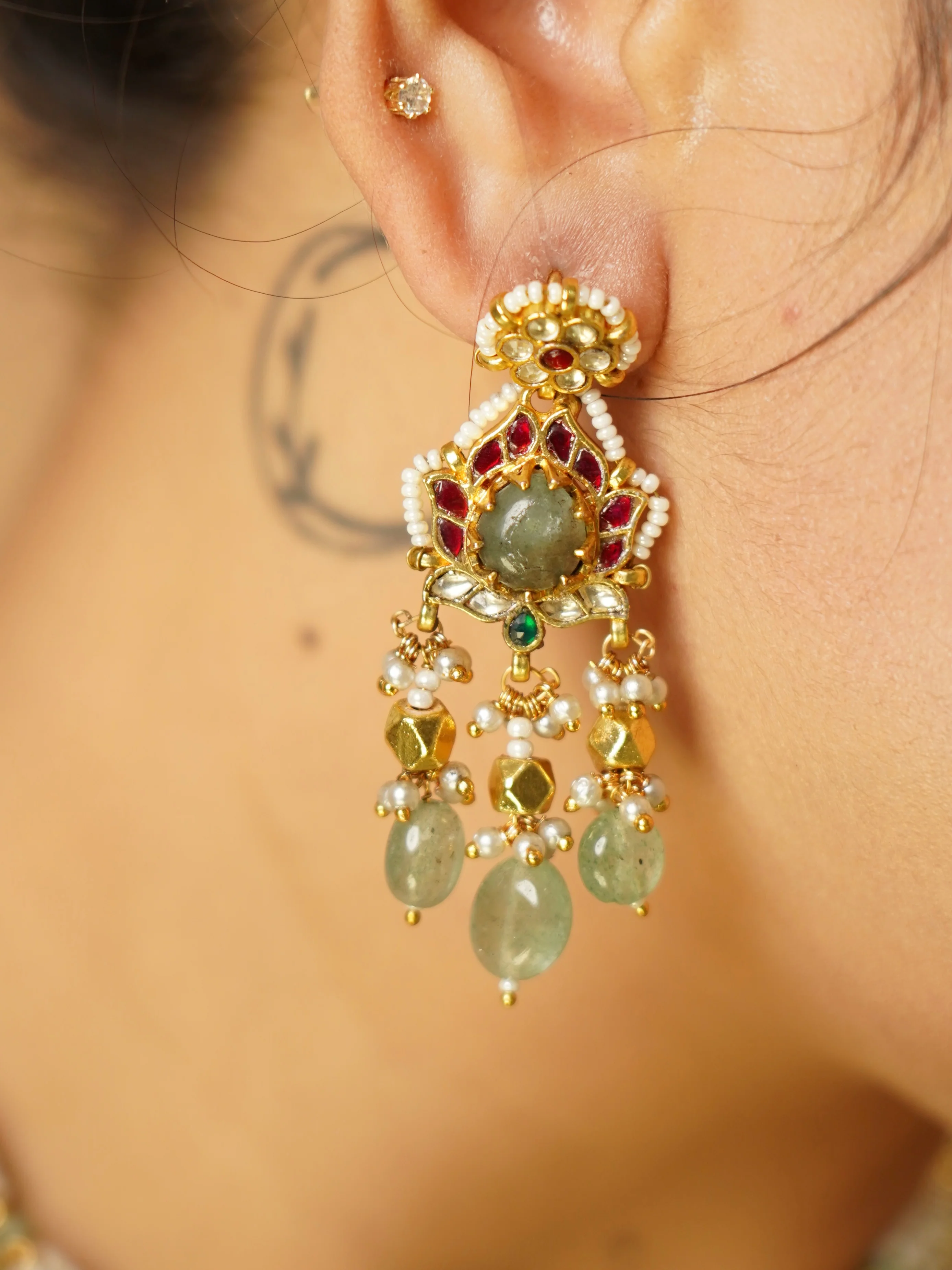 Pachi Jadau Kudan Heritage Choker Set - Image 3
