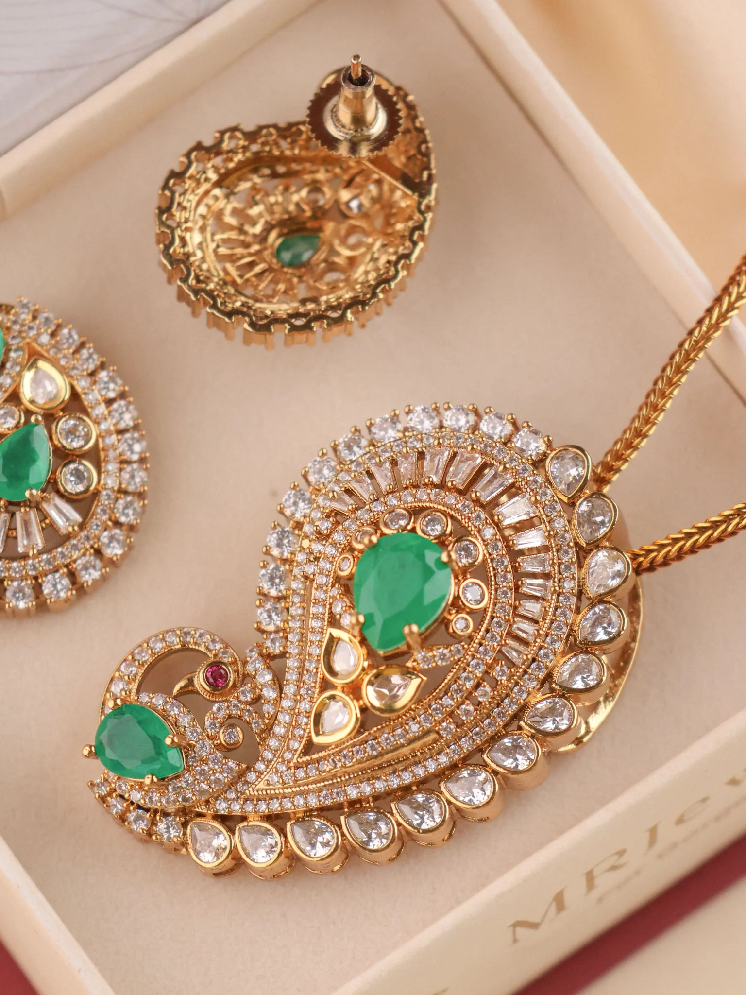 Paisley Polki Pendant Set - Image 6