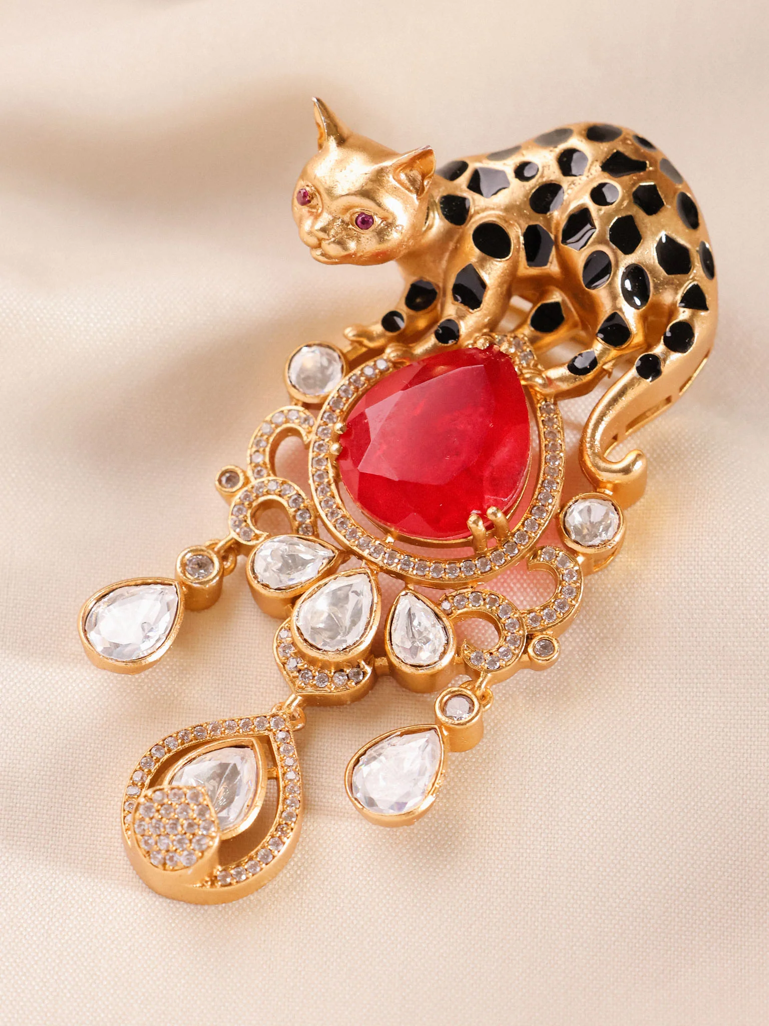 Panther Royale Gemstone Brooch - Image 3