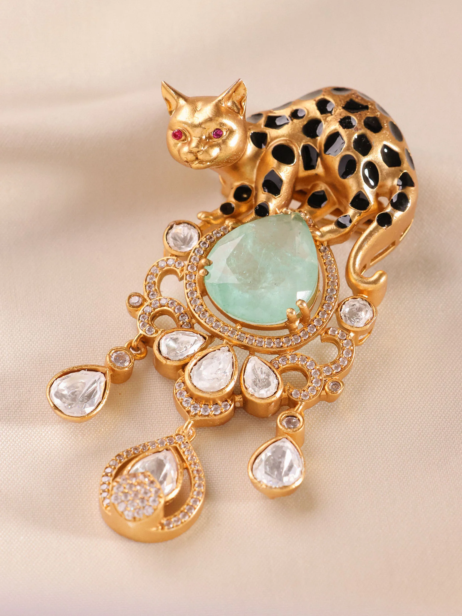 Panther Royale Gemstone Brooch - Image 8