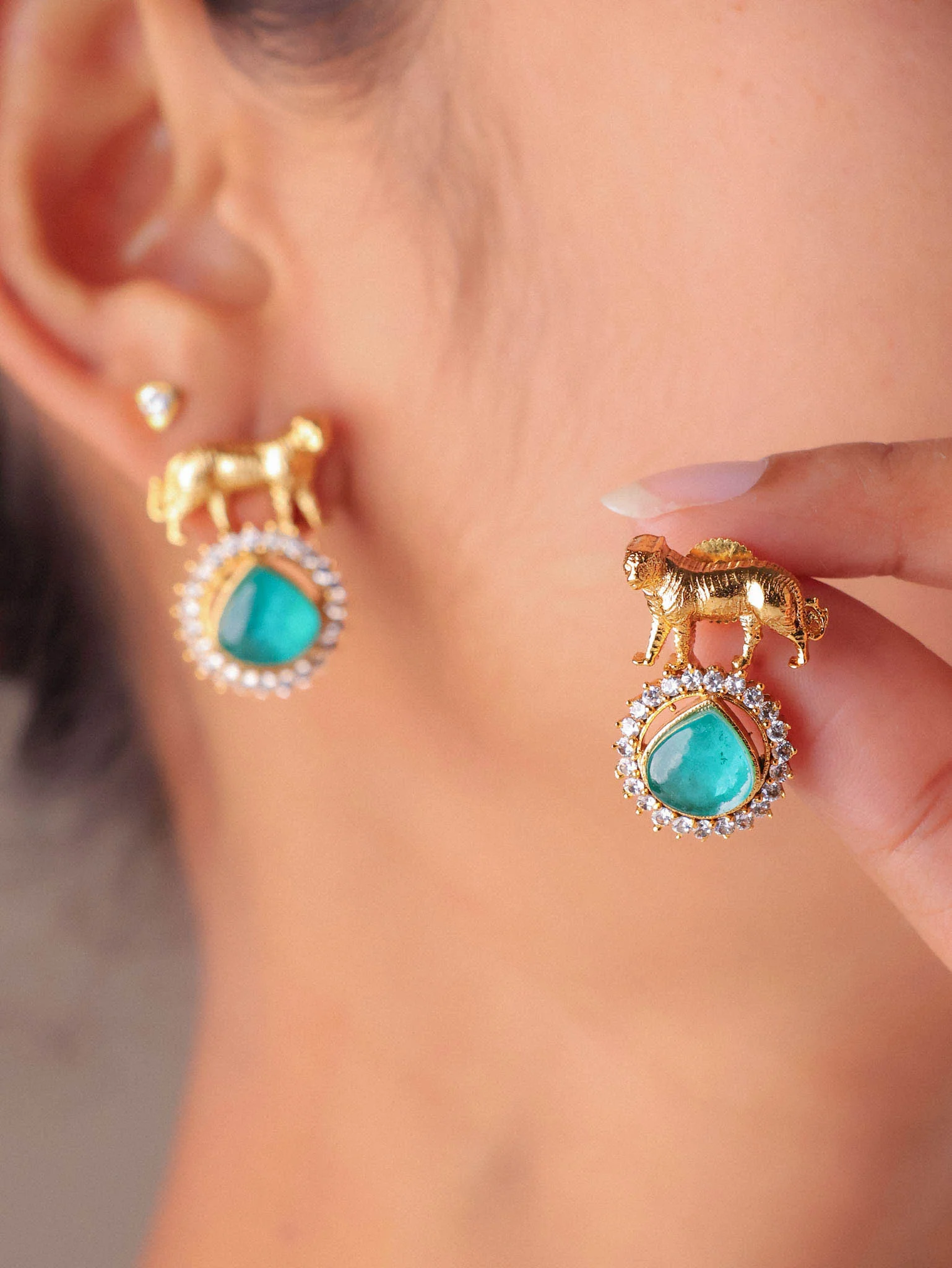 Panther Teardrop Earrings - Image 2