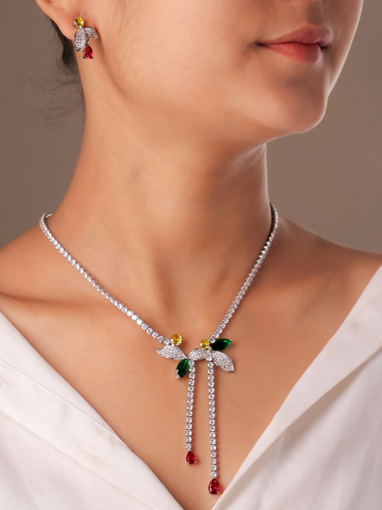 Papillon Grace Diamond-Look Necklace Set