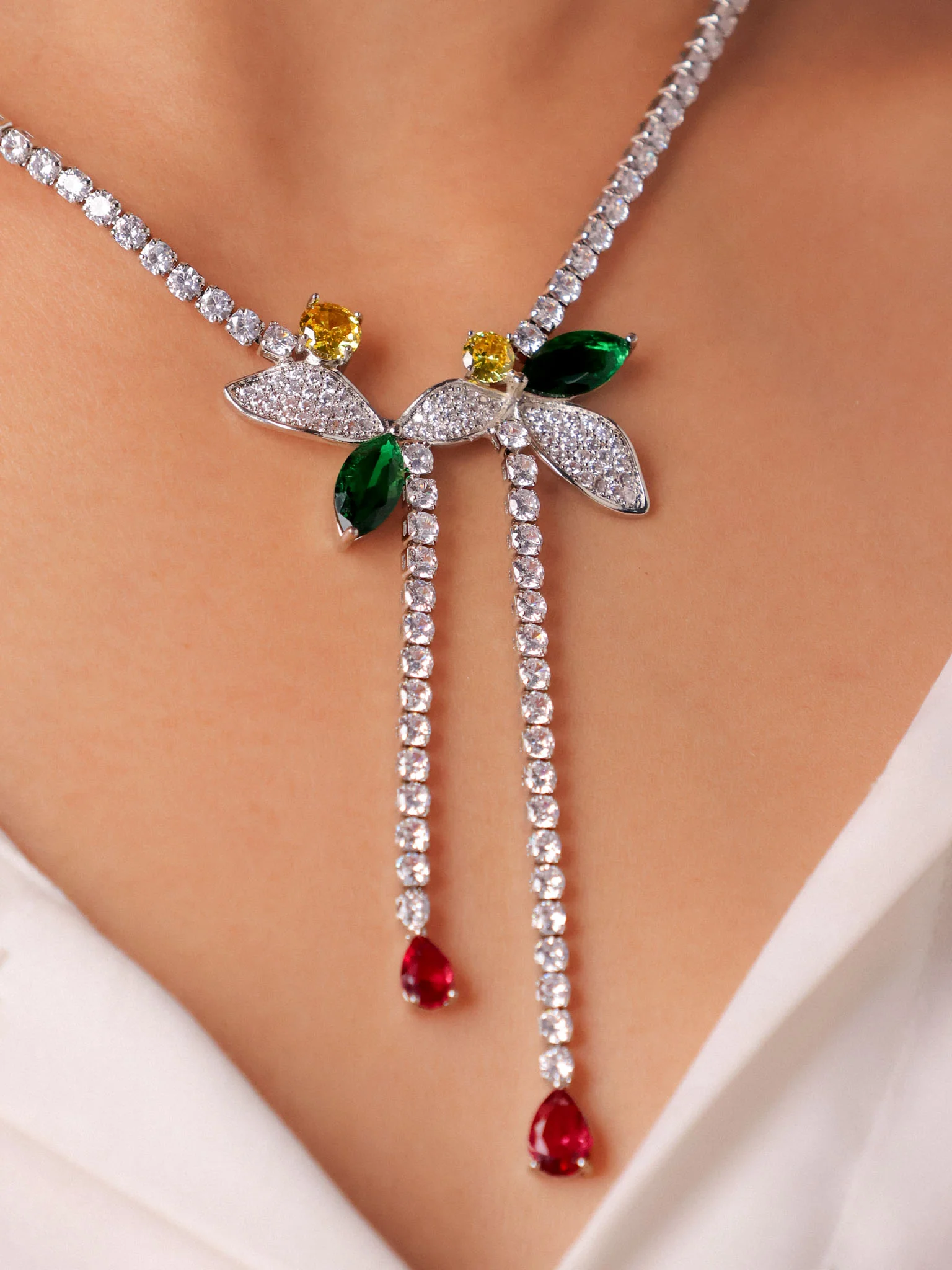 Papillon Grace Diamond-Look Necklace Set - Image 2