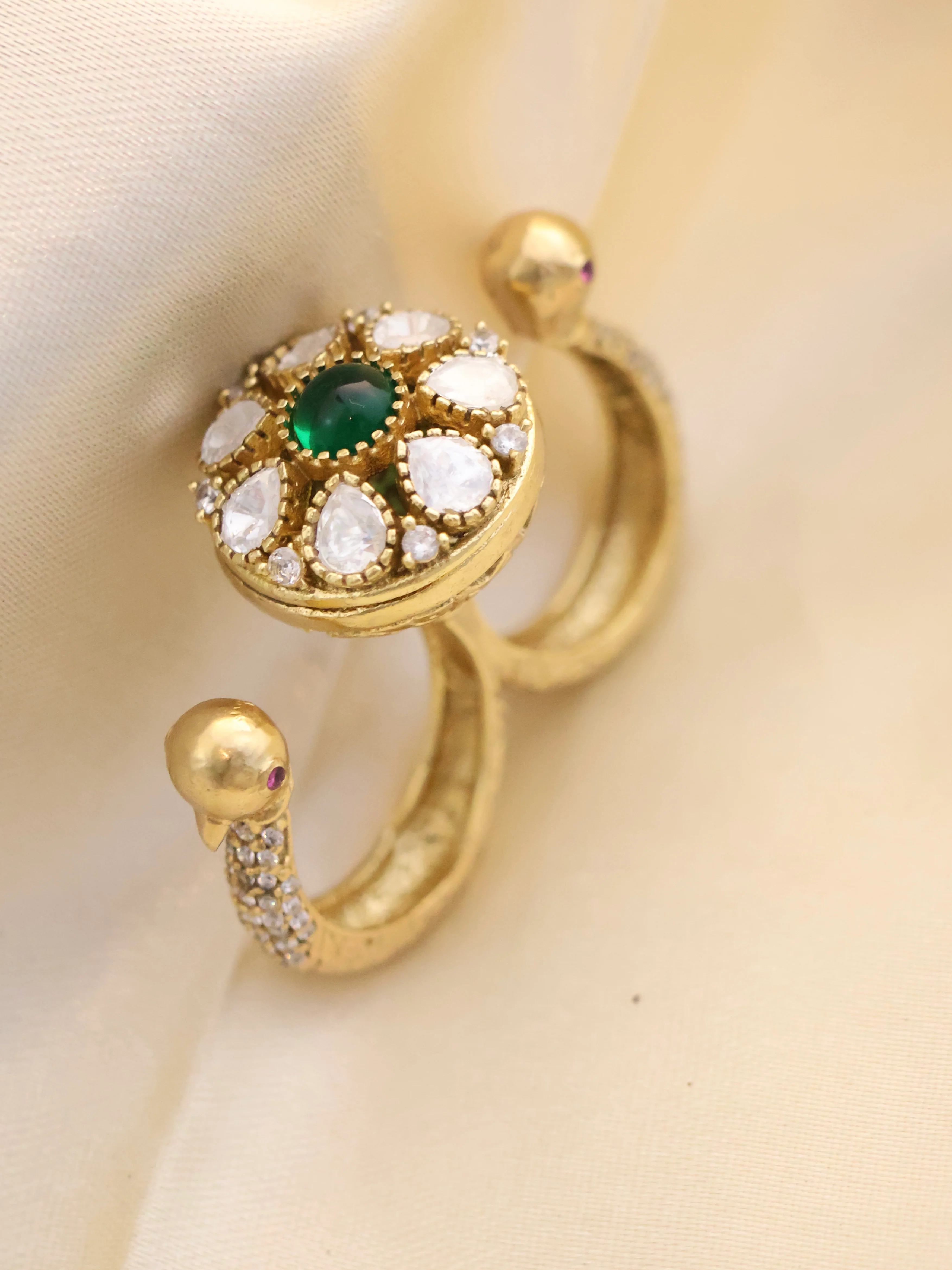 Peacock Dual-Finger Statement Ring - Image 2