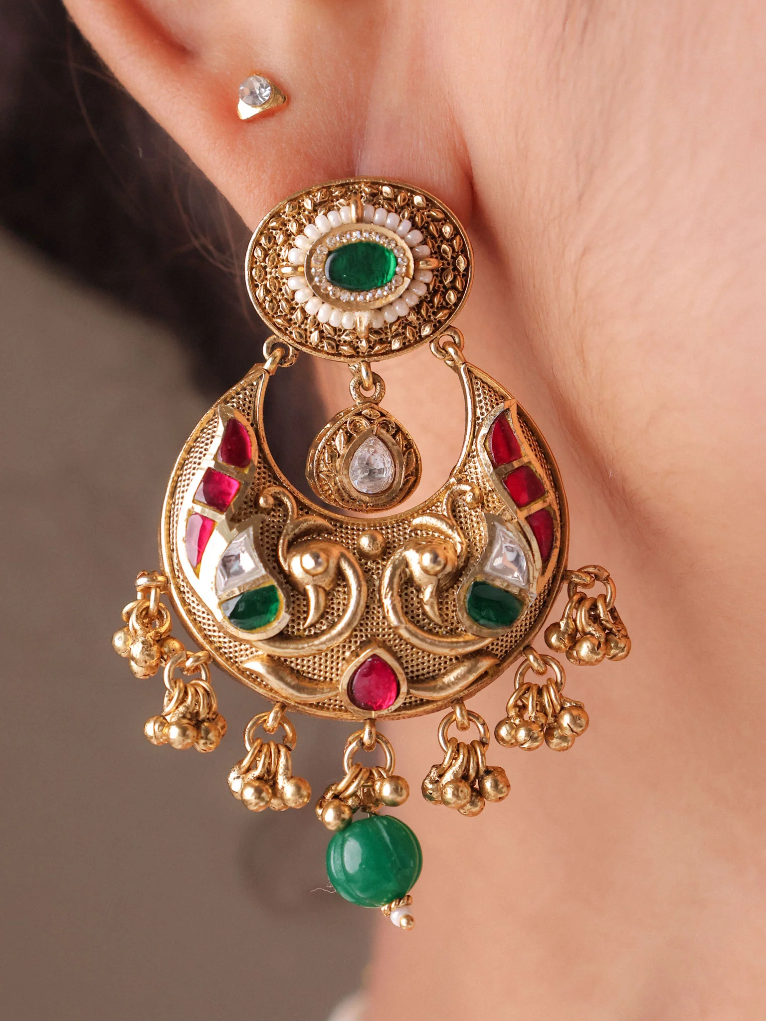 Peacock Emerald Gulnaar Choker Set - Image 3