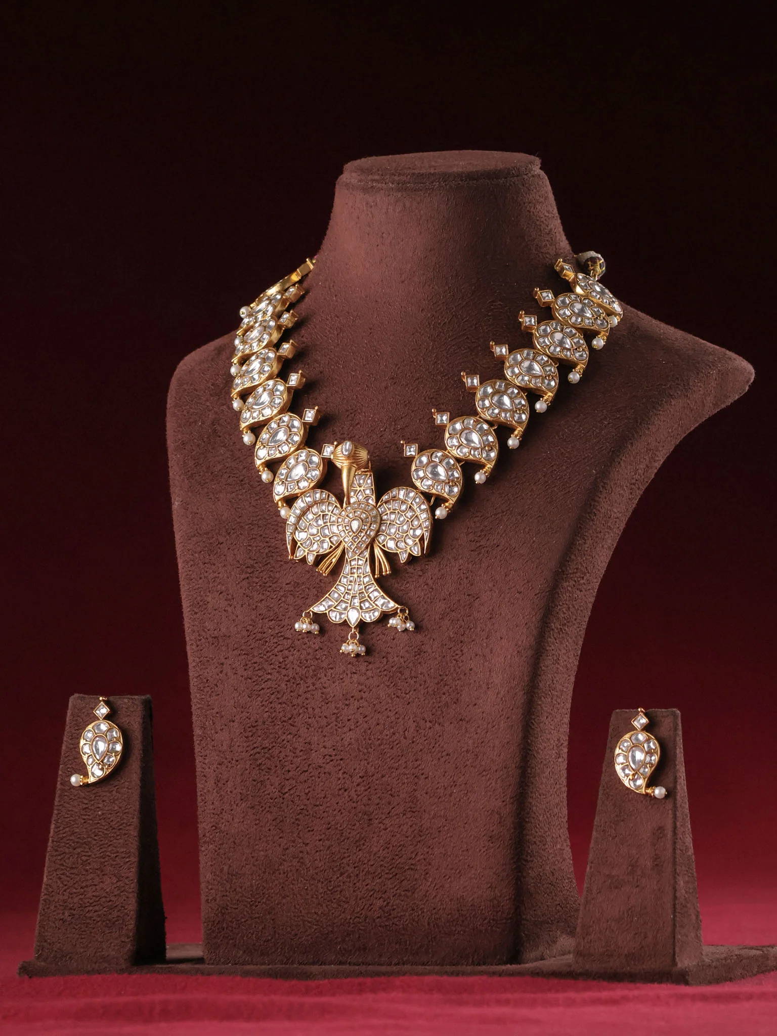 Peacock Moissanite Necklace Set - Image 3