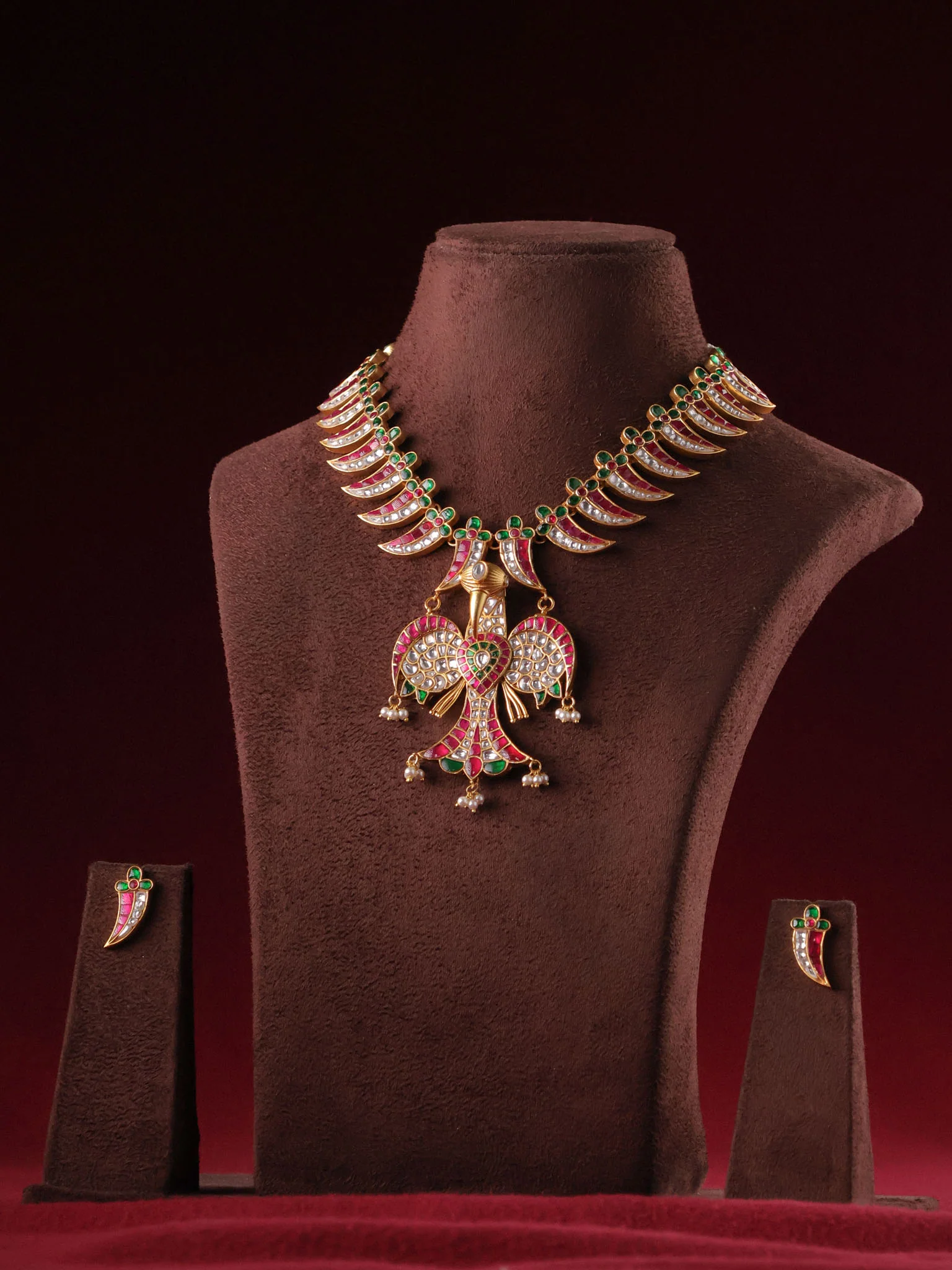 Peacock Moissanite Necklace Set - Image 7