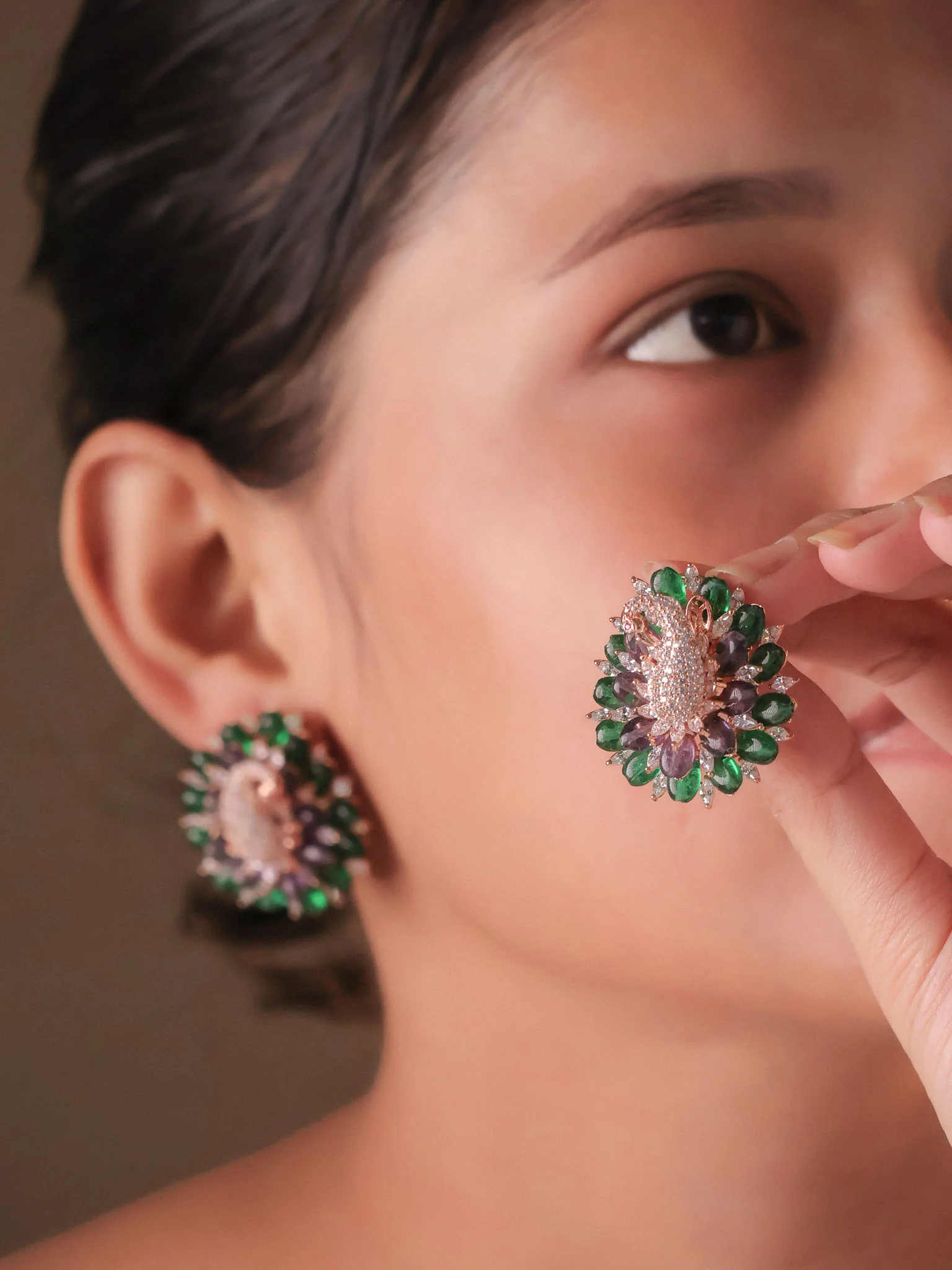 Peacock Statement Studs