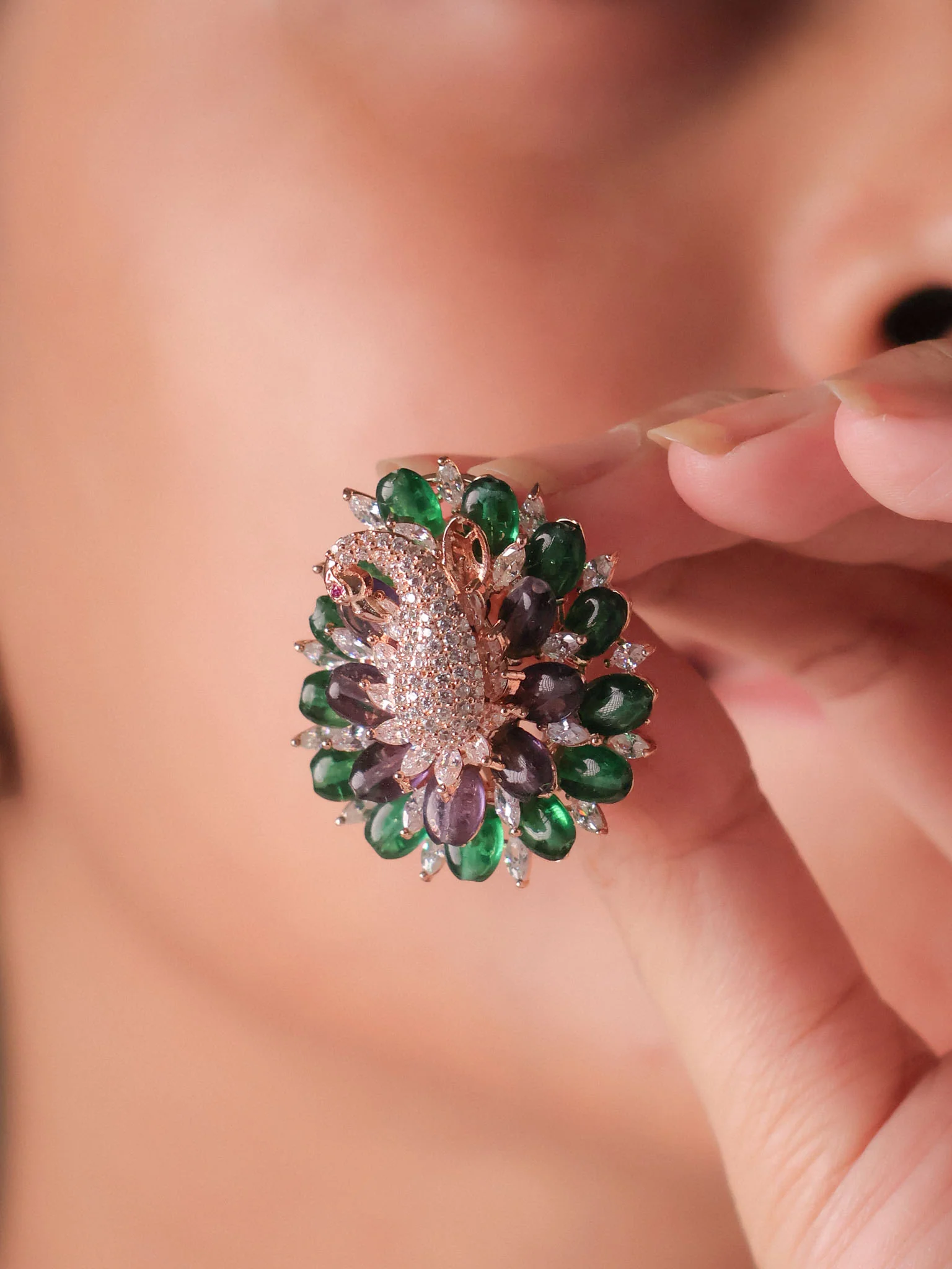 Peacock Statement Studs - Image 2
