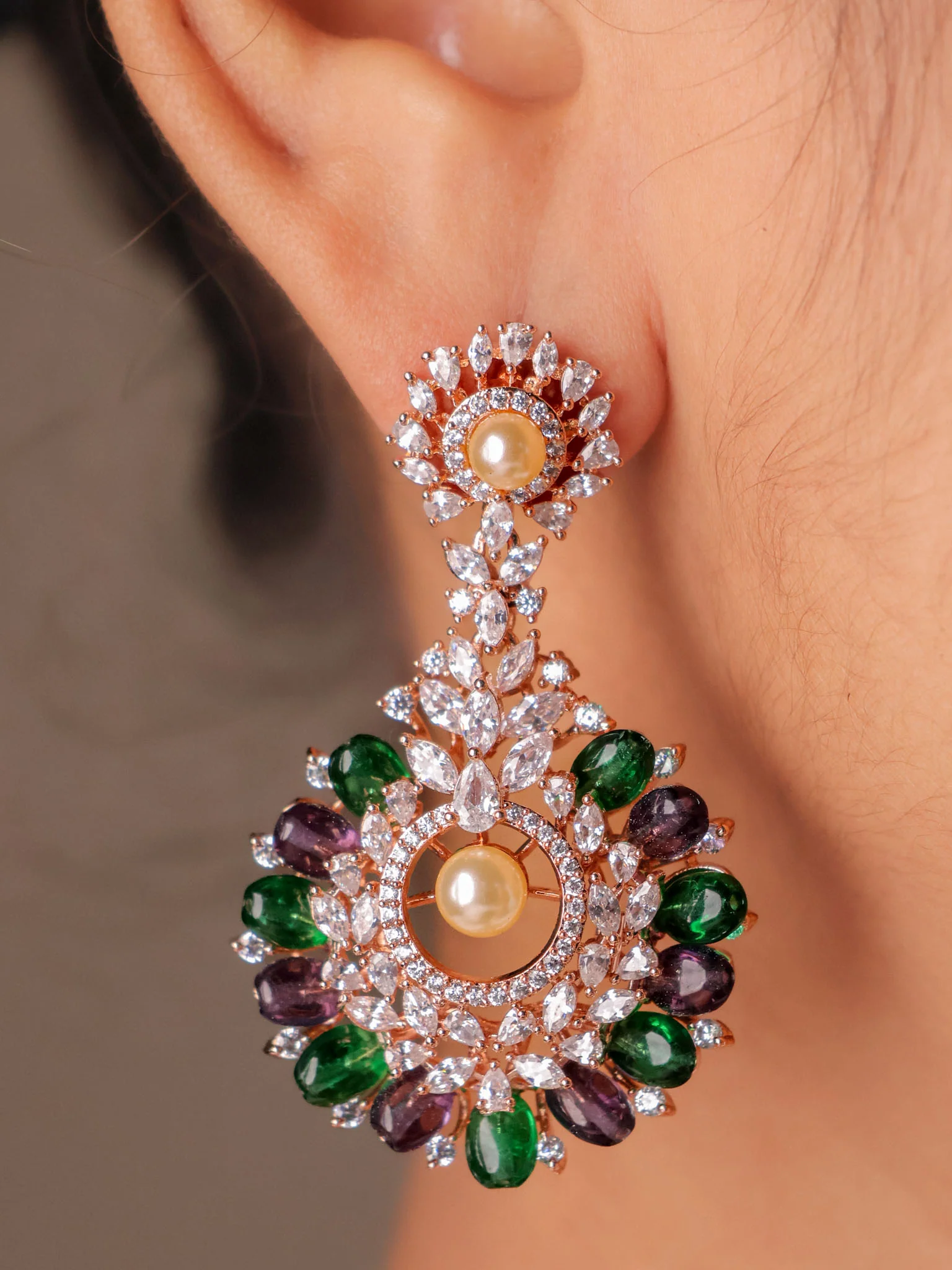 Pearl Beaded Danglers - Image 4
