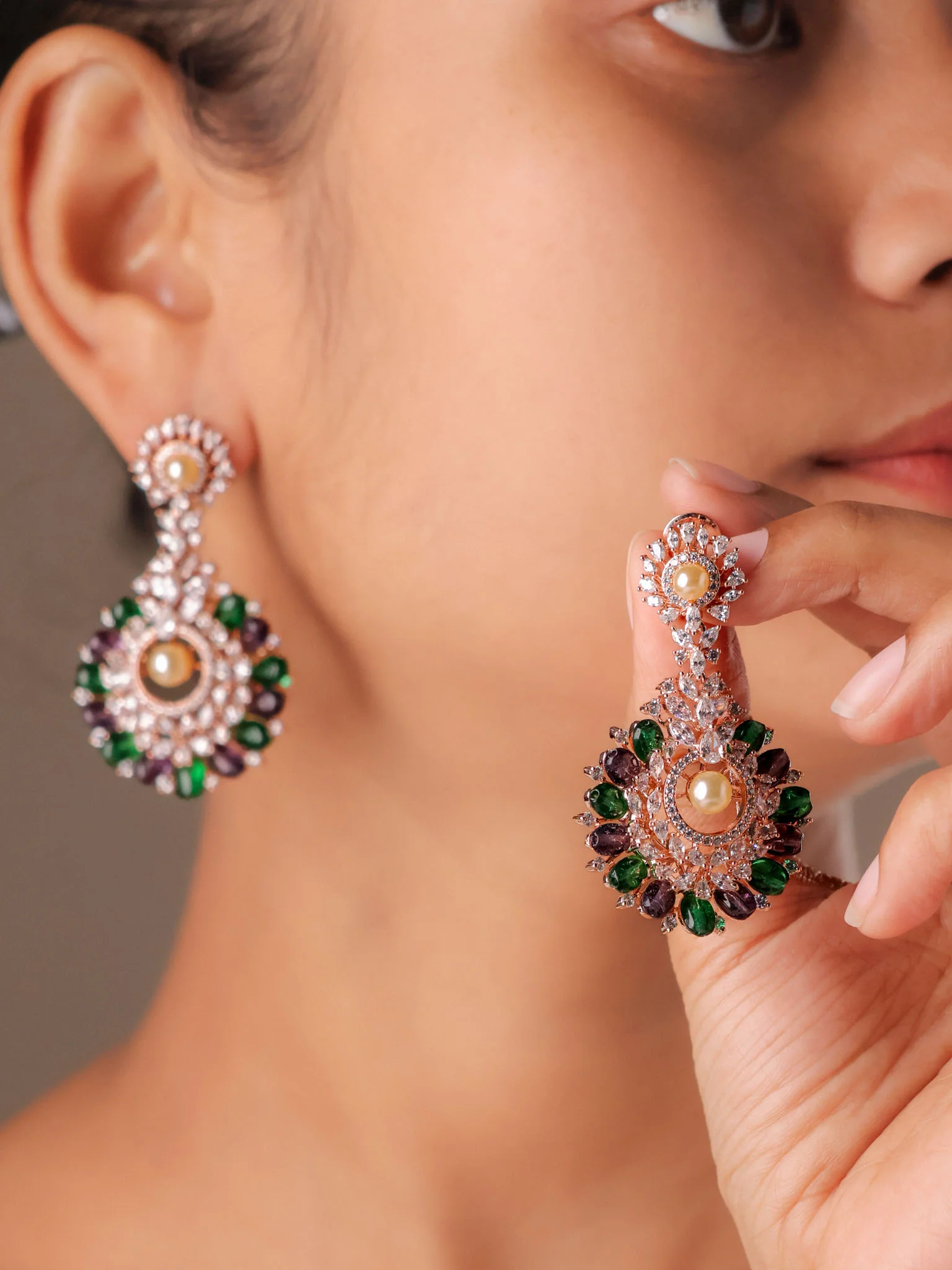 Pearl Beaded Danglers - Image 5