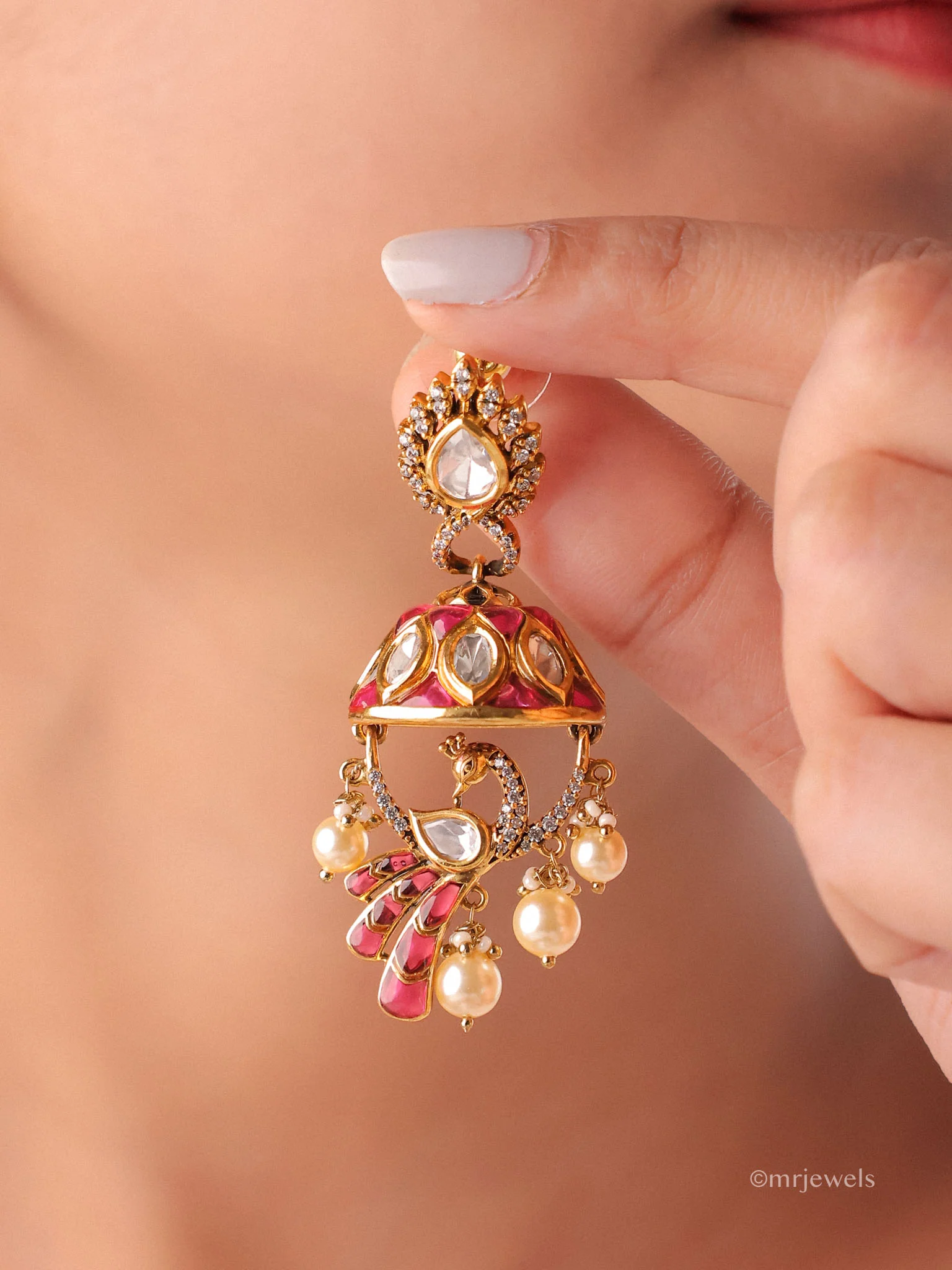 Pearl Drop Dome Jhumkas