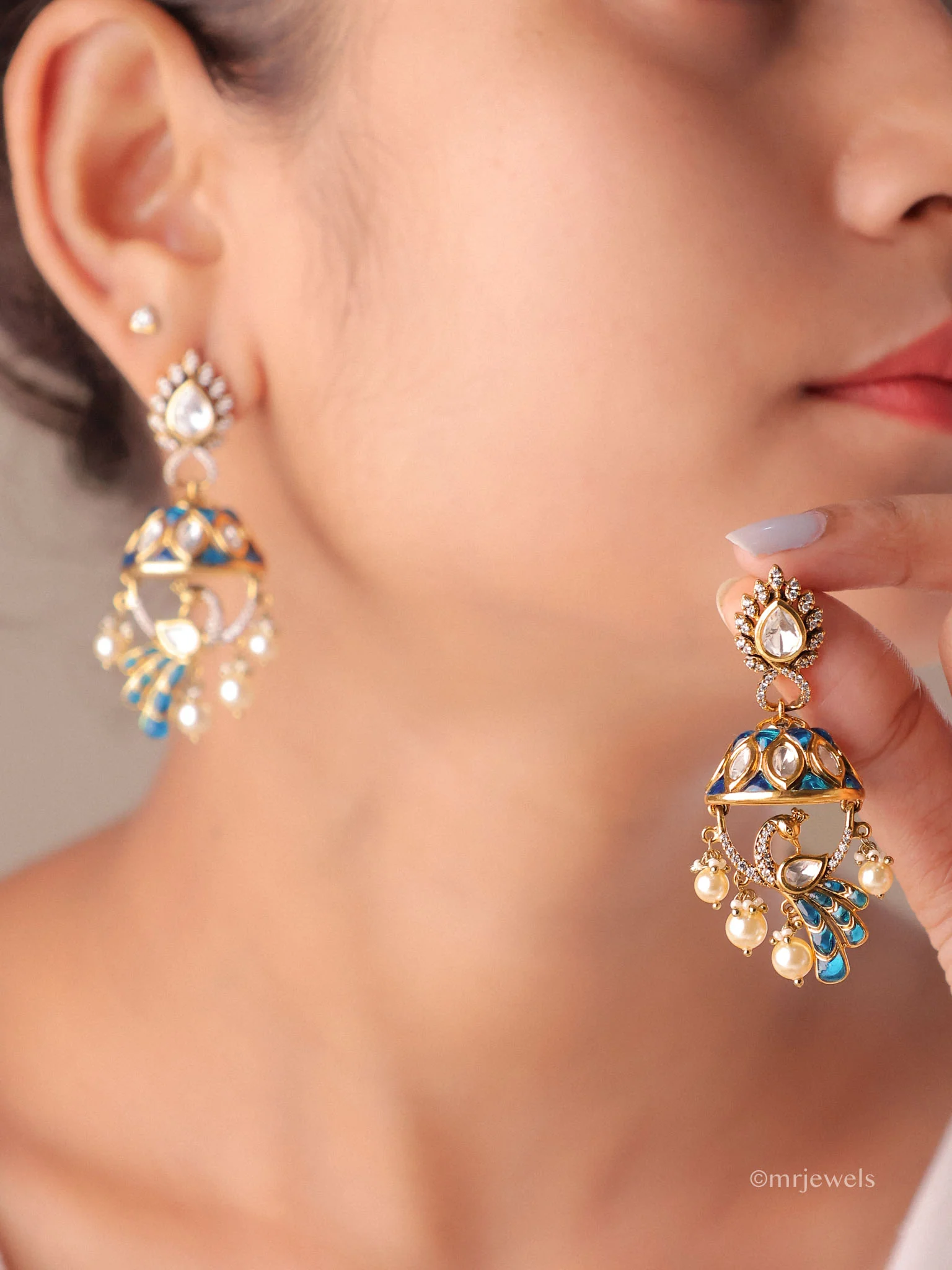 Pearl Drop Dome Jhumkas - Image 13