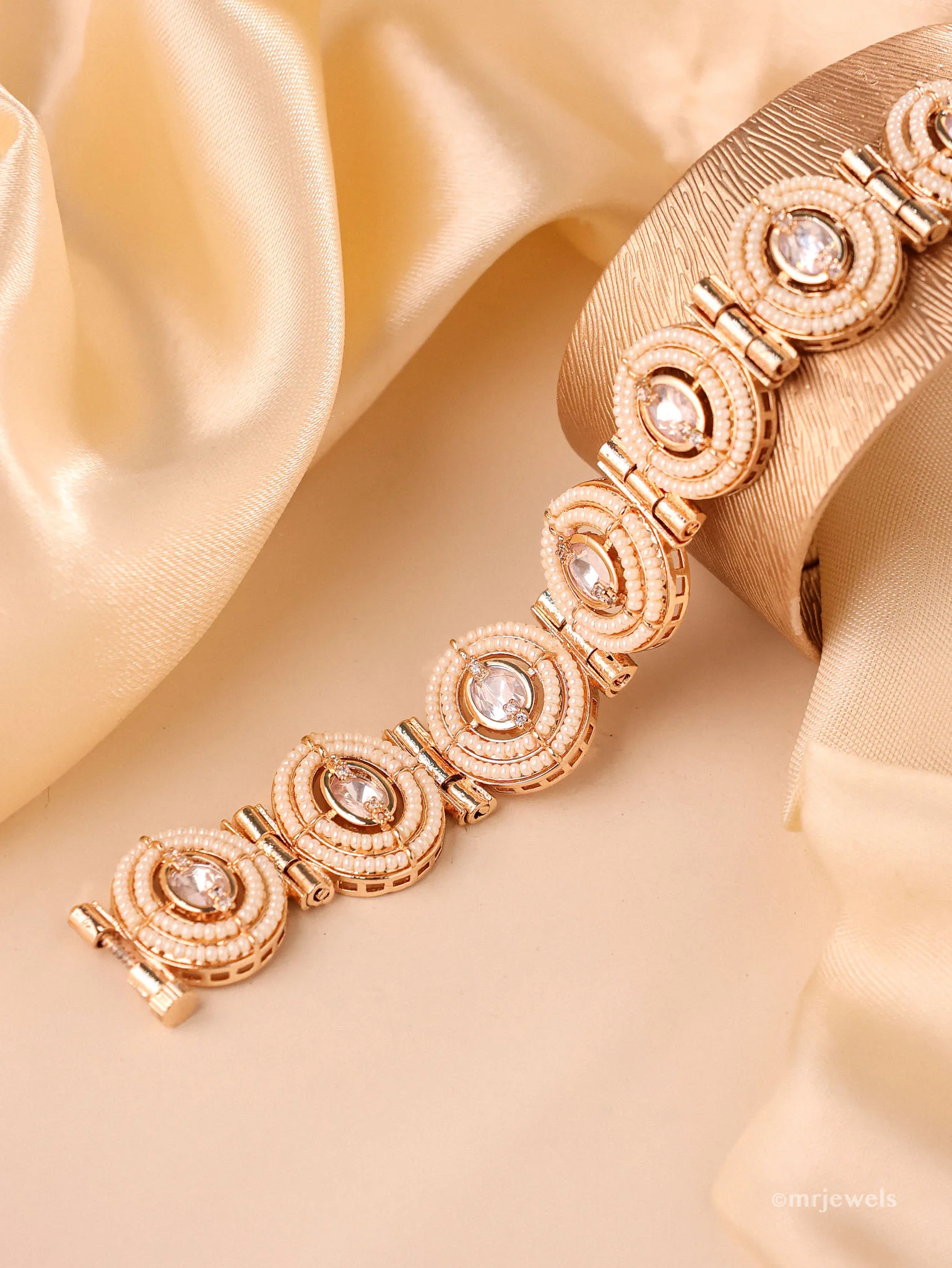 Pearl Kundan Bracelet | 16.5 cm