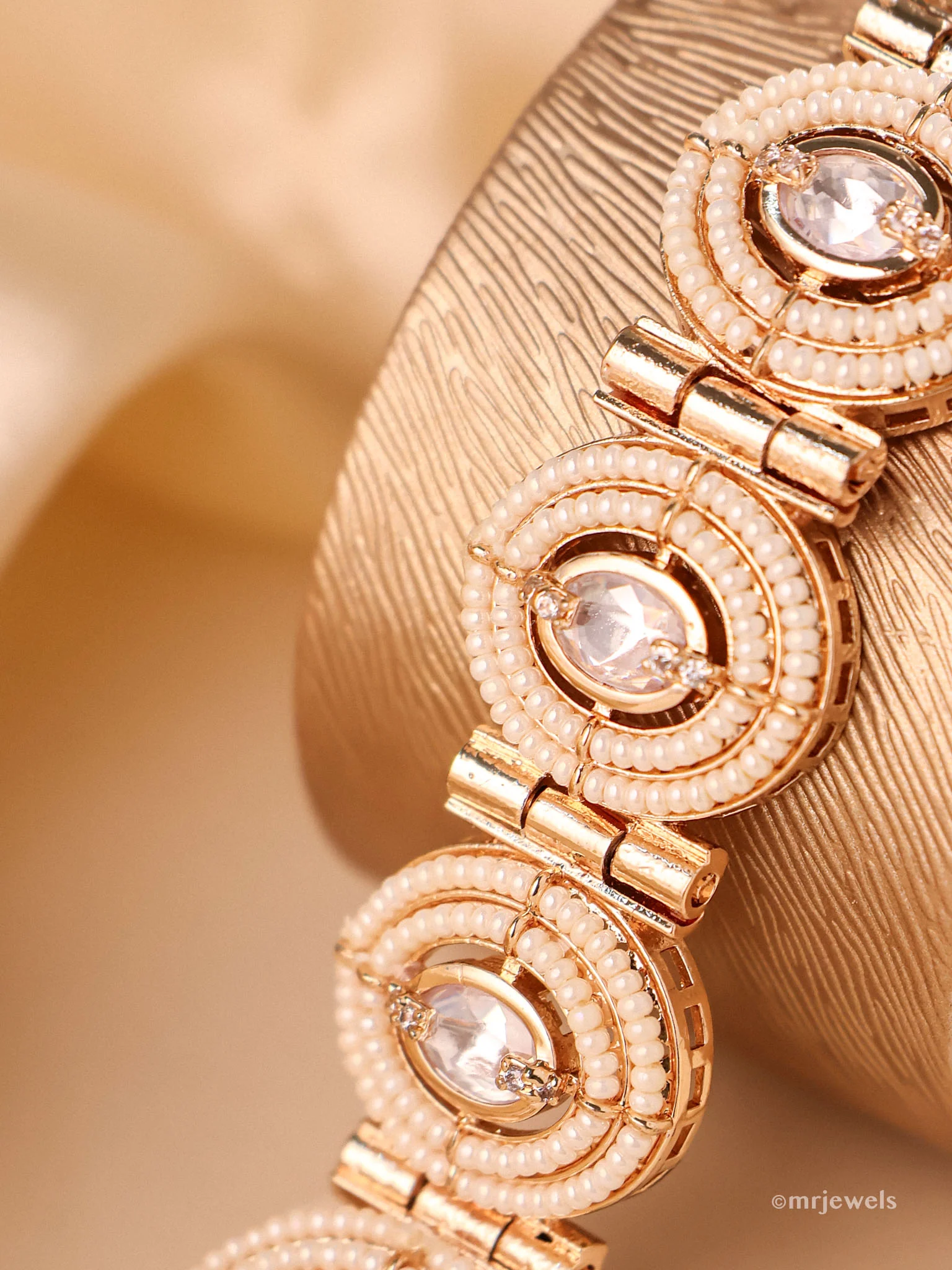 Pearl Kundan Bracelet | 16.5 cm - Image 2