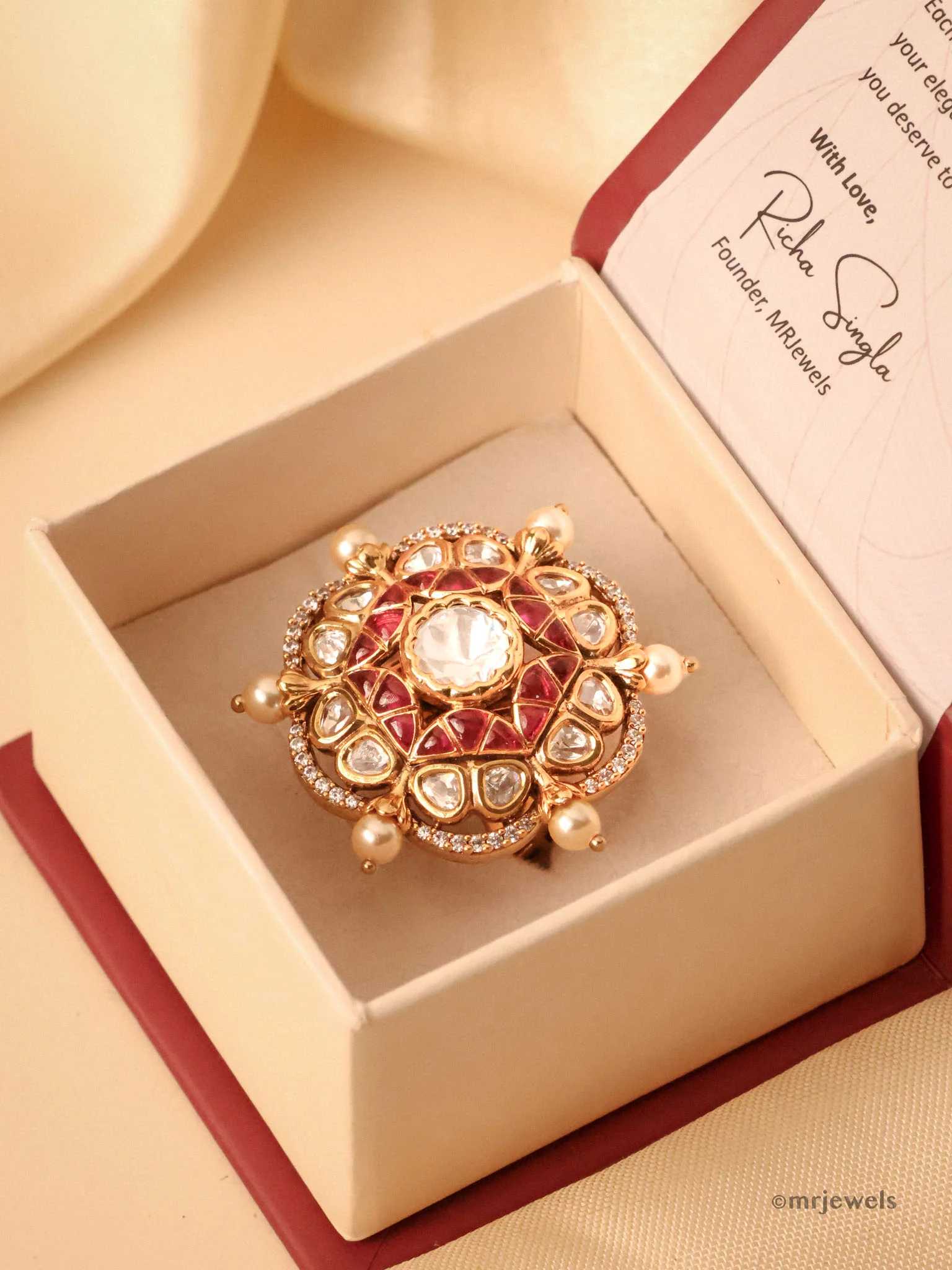 Pearl Polki Ring - Image 2
