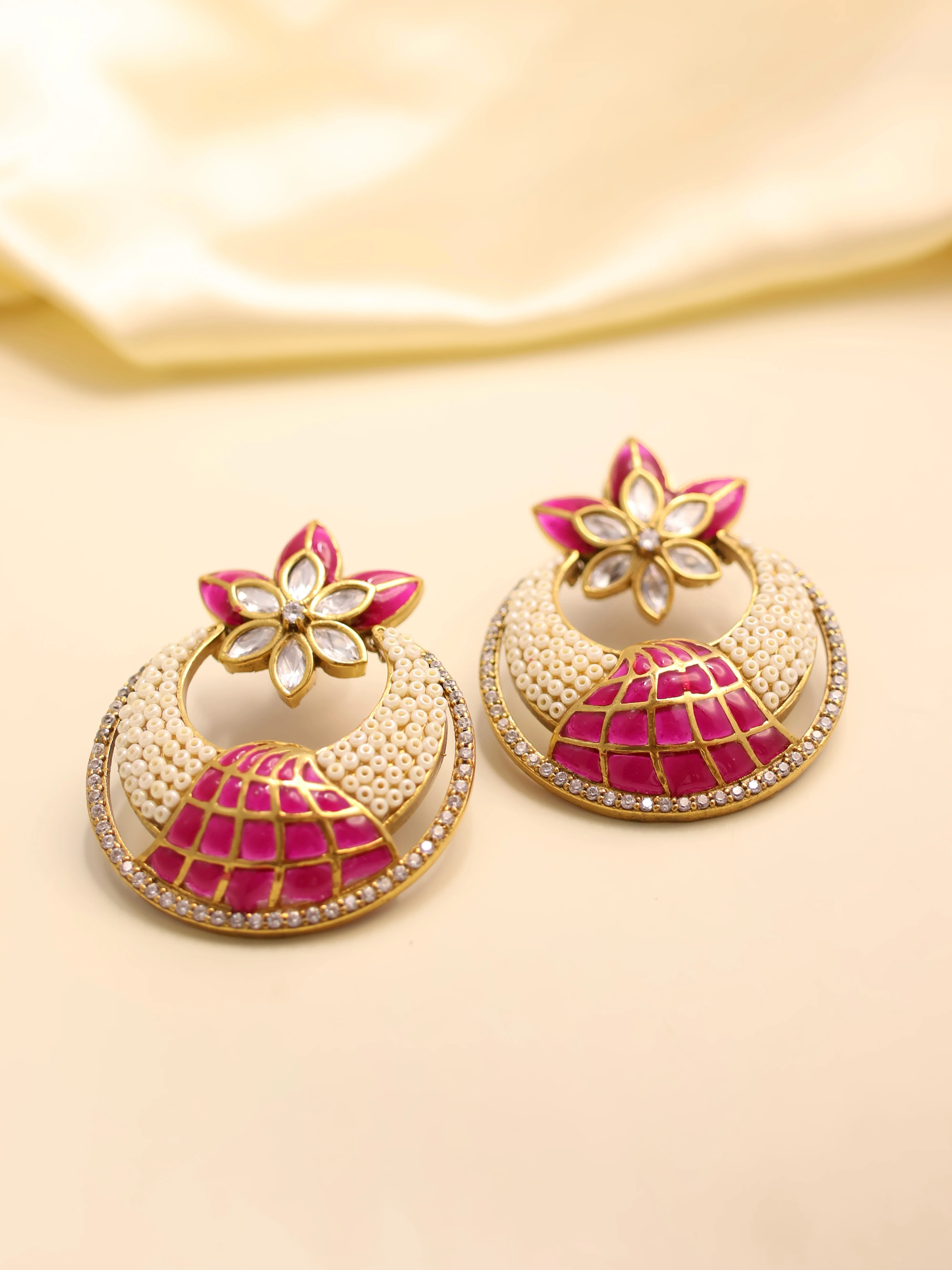 Petal Designer Pearls Studs Earrings
