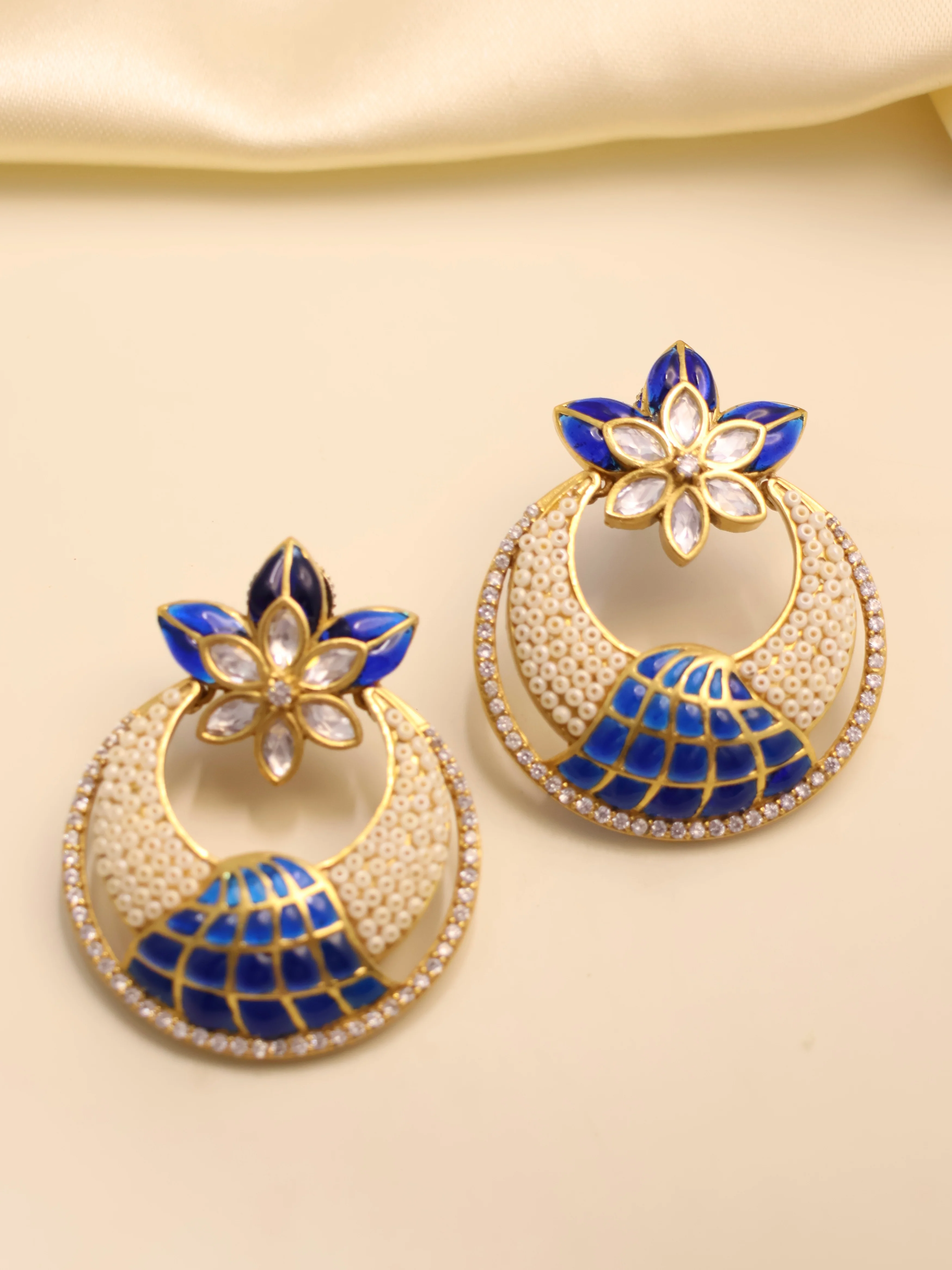 Petal Designer Pearls Studs Earrings - Image 2