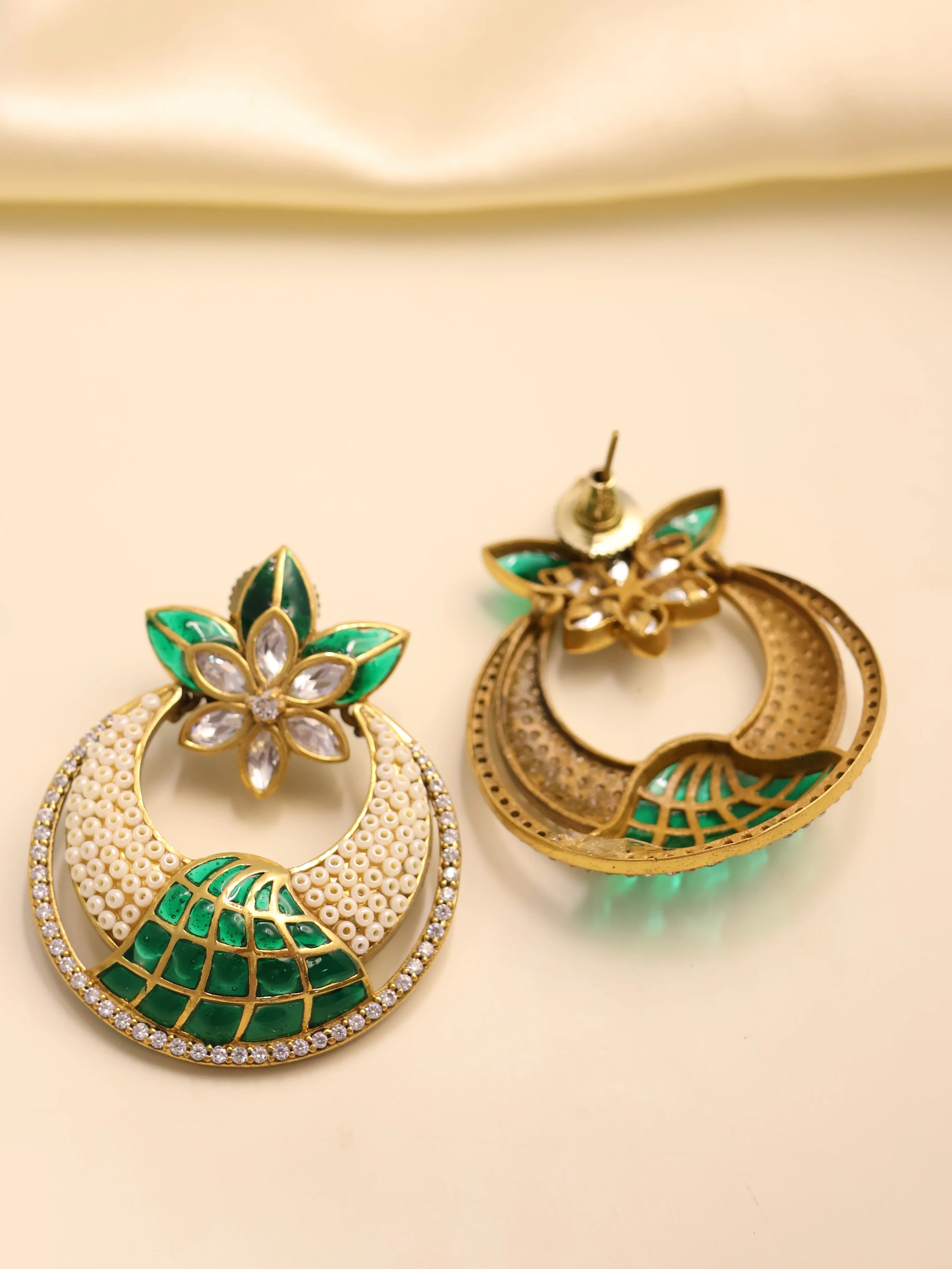 Petal Designer Pearls Studs Earrings - Image 4