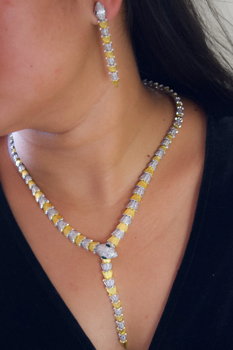 Platinum Plated Designer Necklace with matching earrings