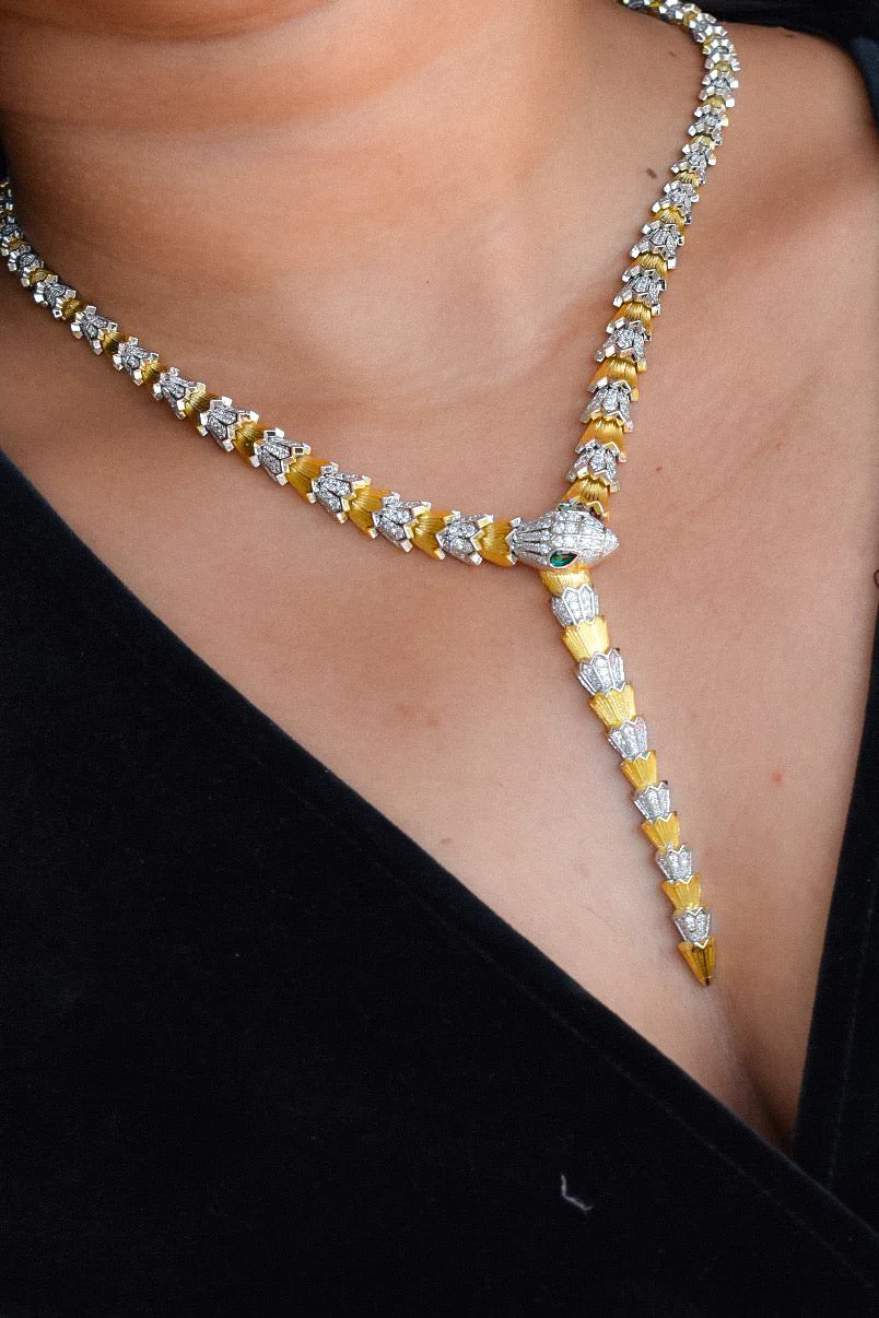 Platinum Plated Designer Necklace with matching earrings - Image 2