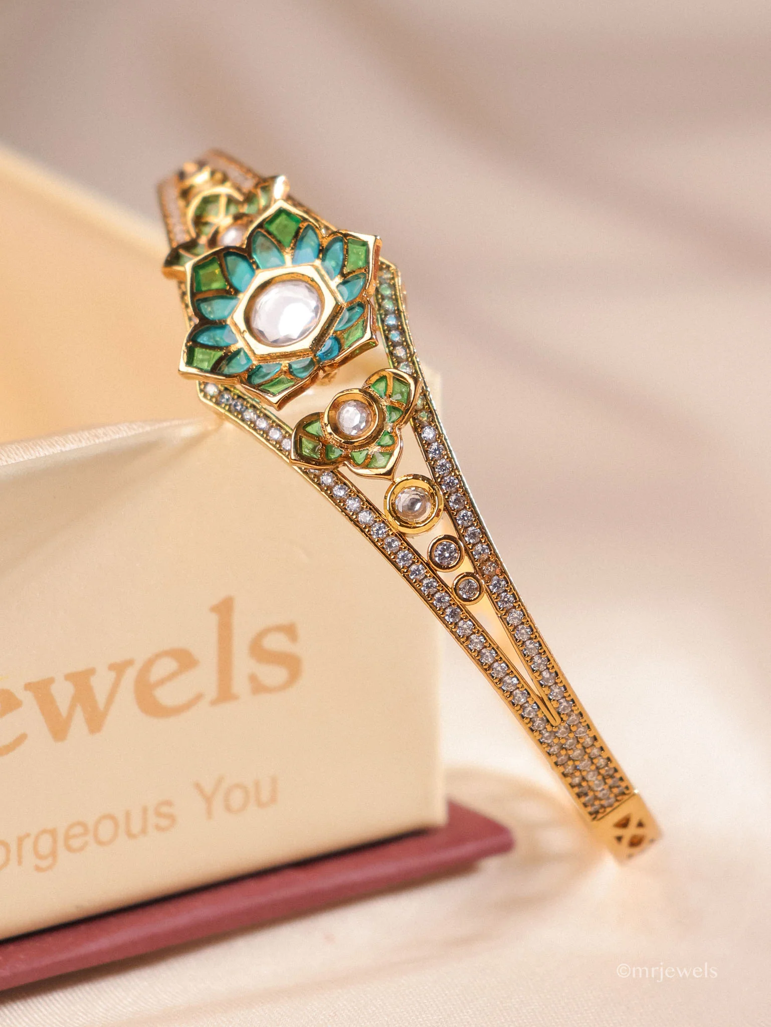 Polki Floral Bracelet - Image 3