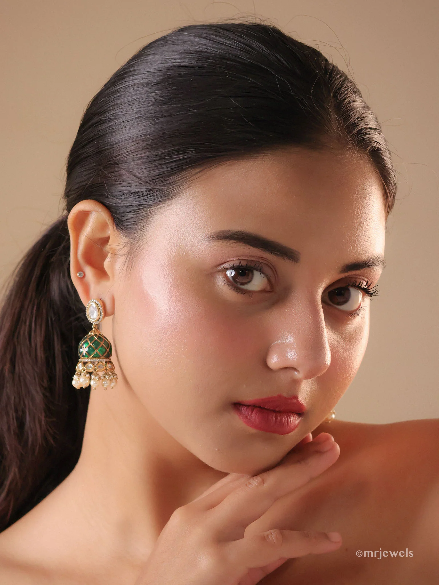 Polki Moissanite Statement Jhumki