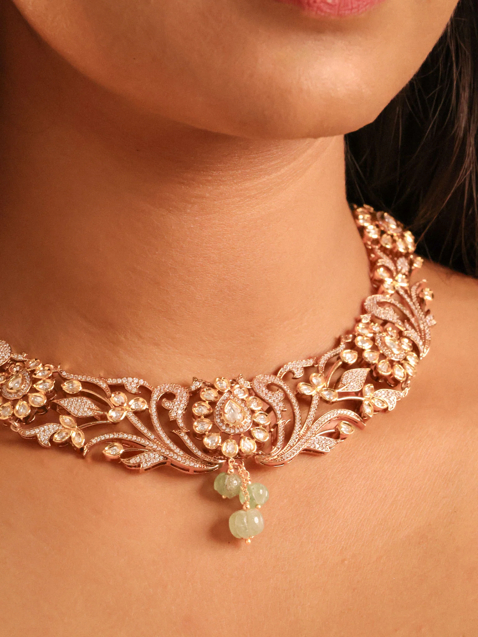 Polki Statement Diamond Choker Set - Image 2