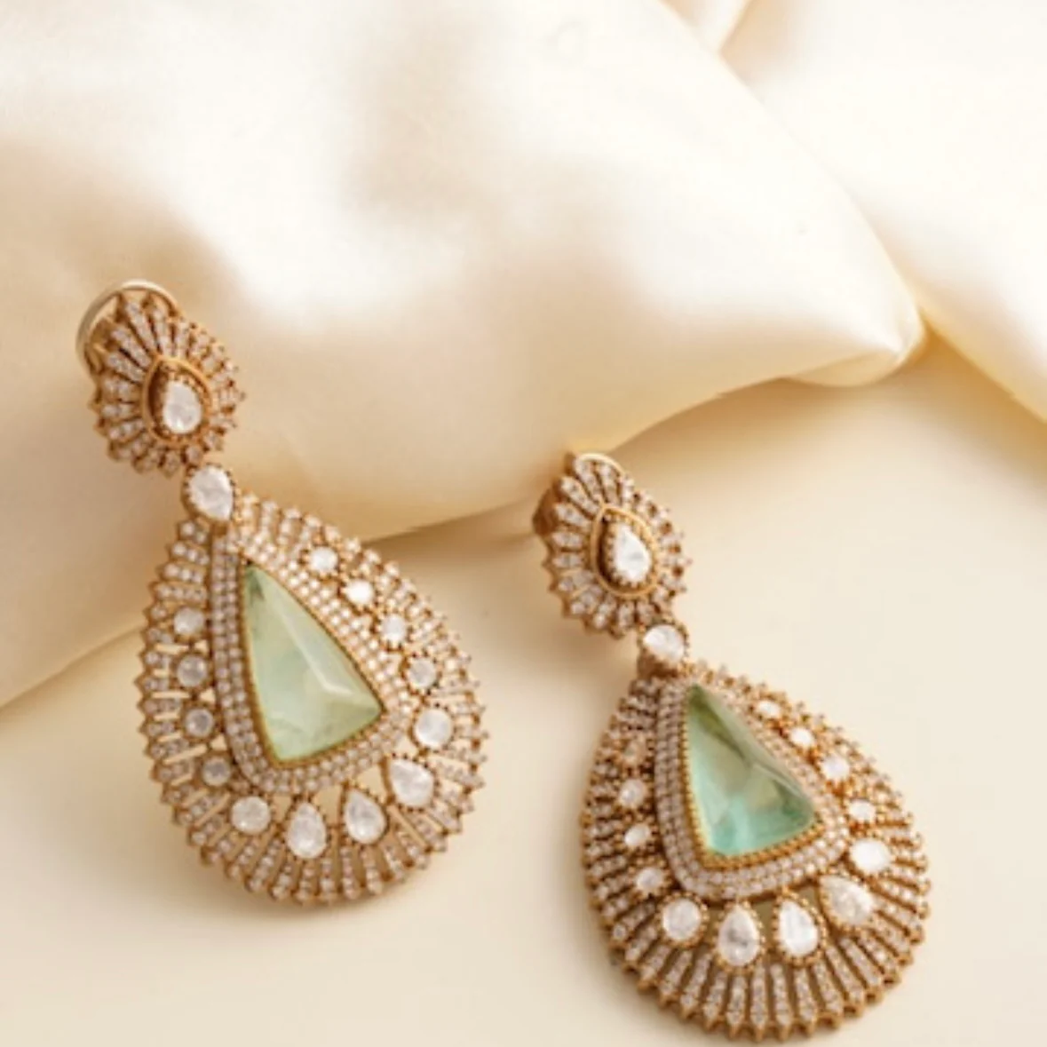 Polki Teardrop Earrings