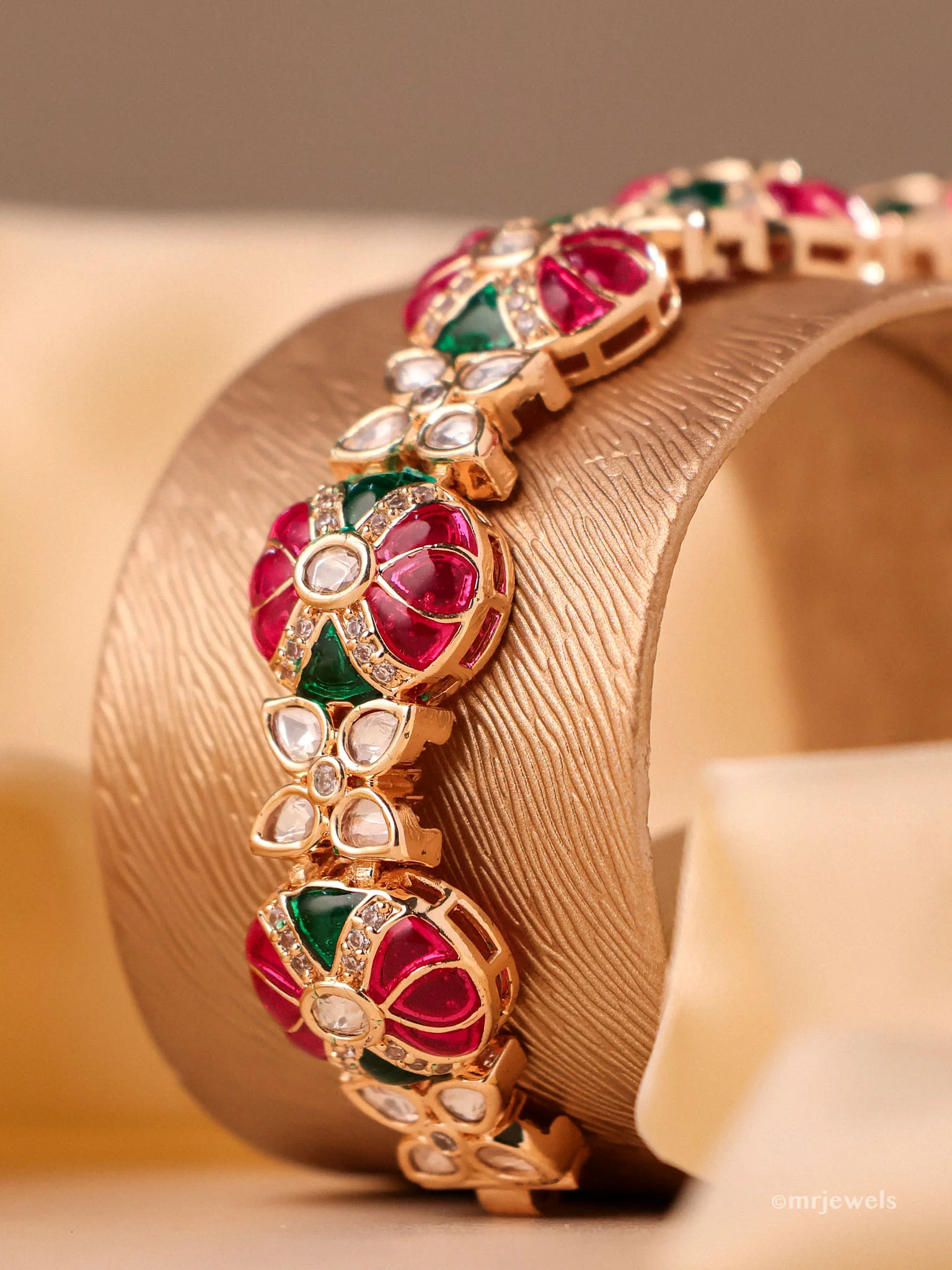 Polki Tennis Bracelet-18cm