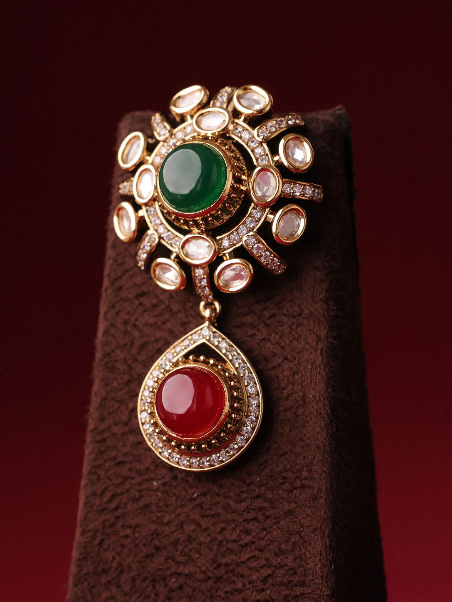 Rajsi Navratna Layered Necklace Set - Image 3