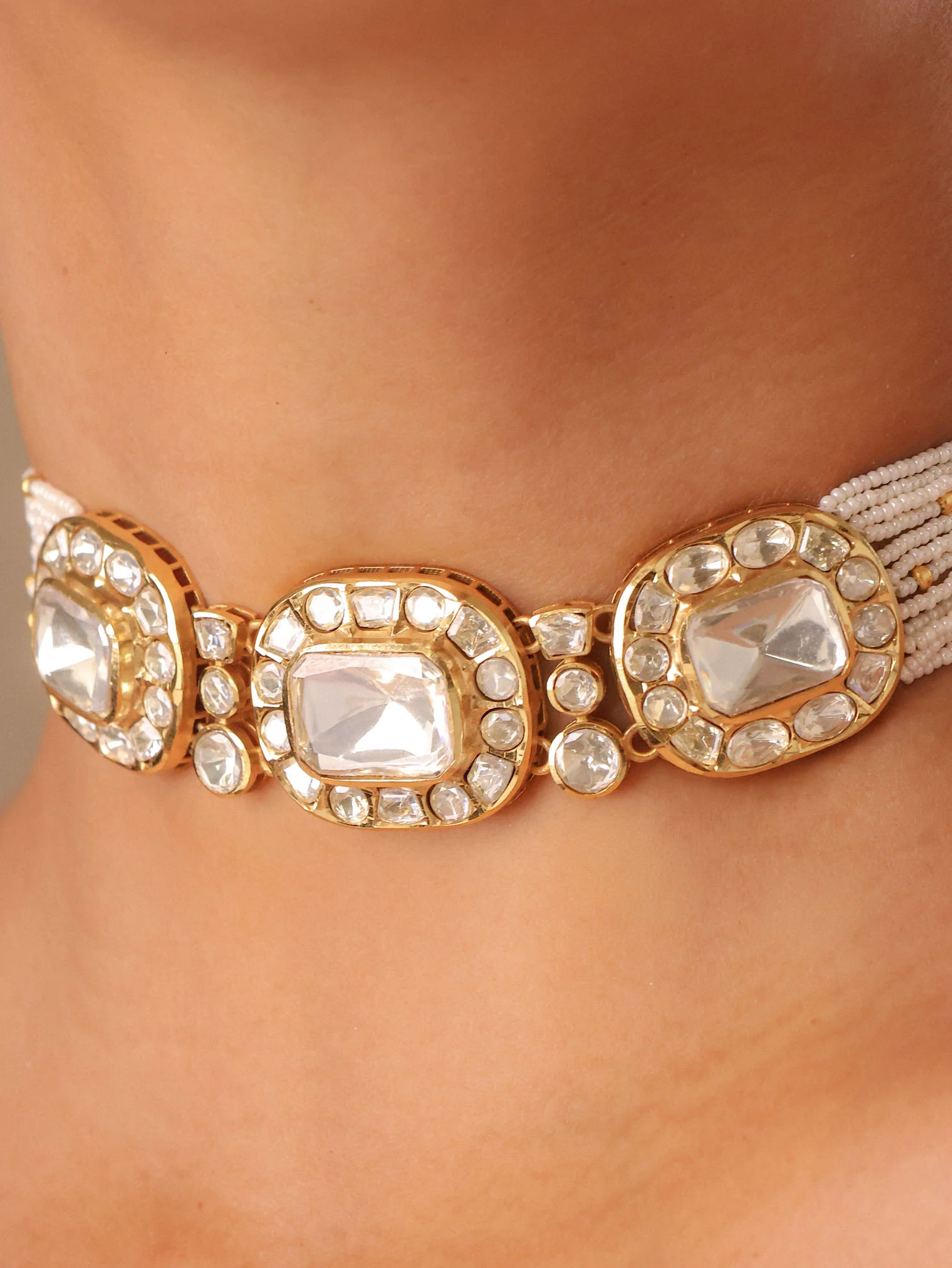 Rajsi Polki Pearl Choker Set - Image 2