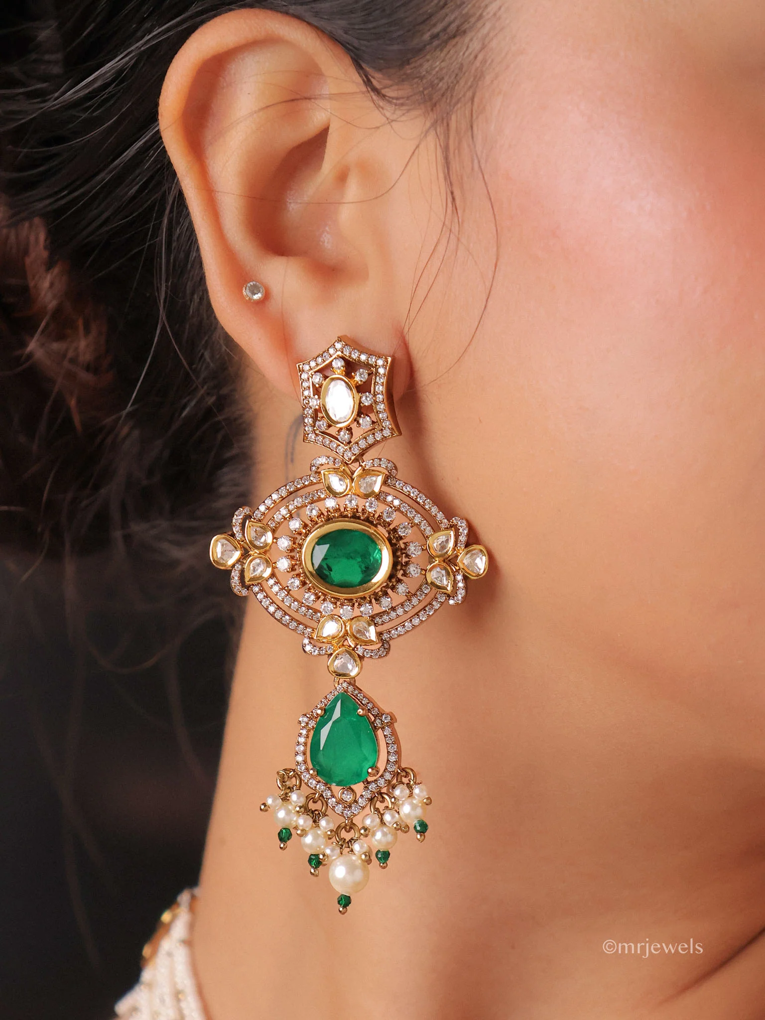 Rajwada Polki Bridal Statement Choker Set - Image 8
