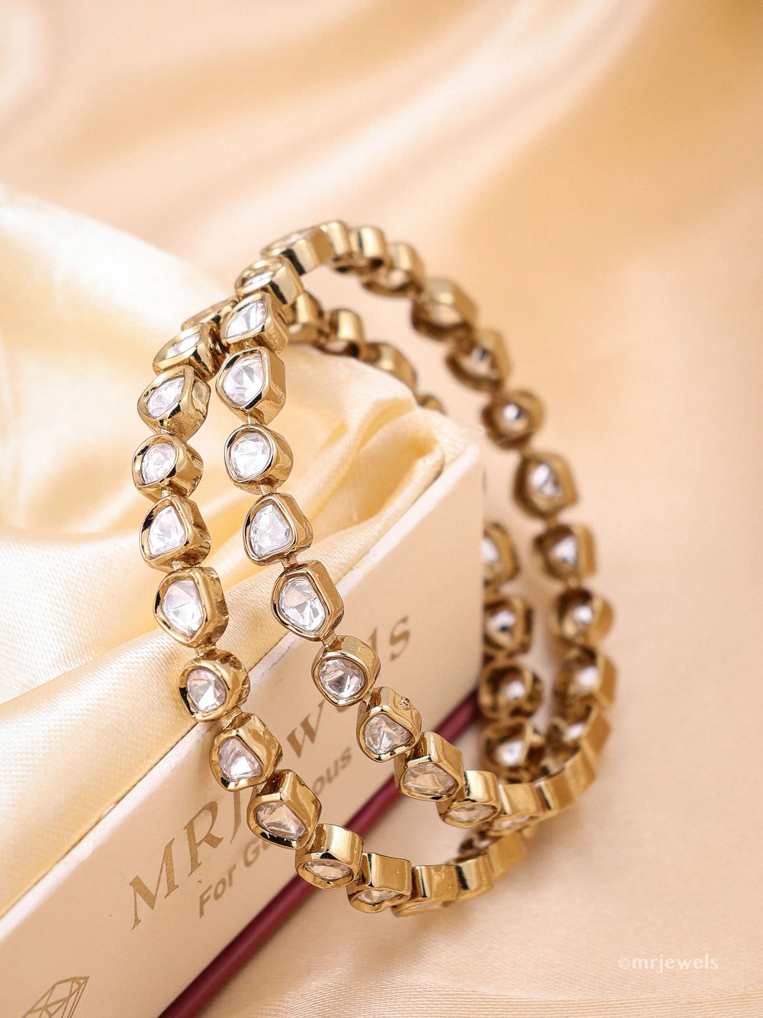 Rajwada Polki Kada Bangles (Pair)