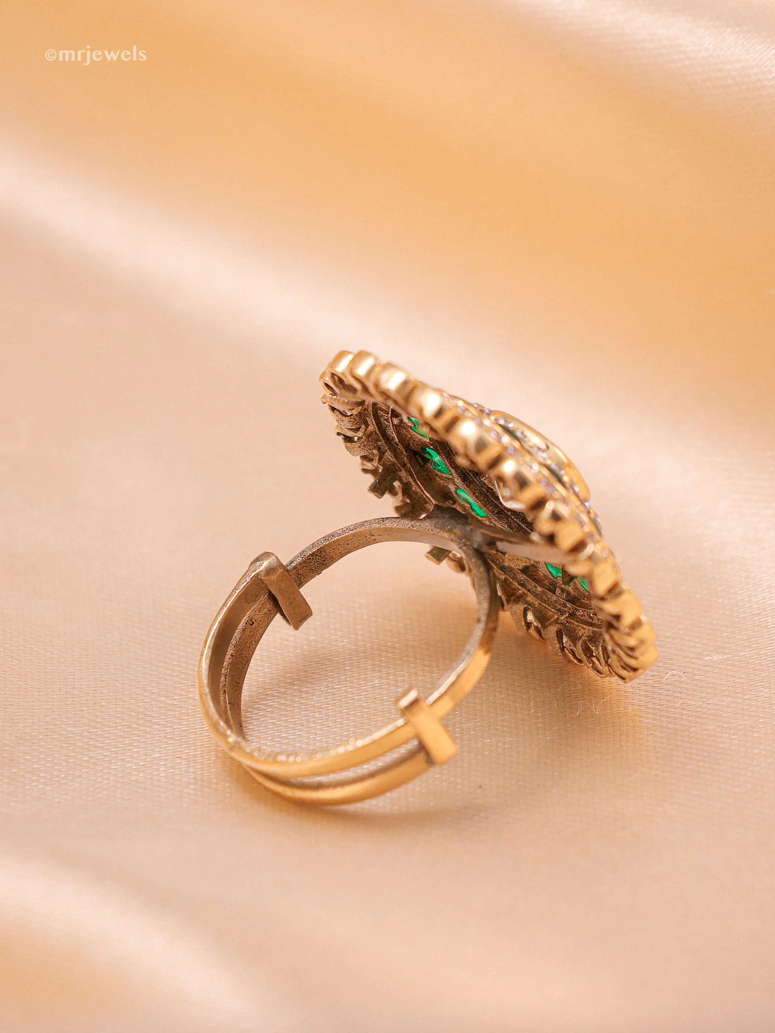 Rajwada Polki Ring (Adjustable) - Image 6
