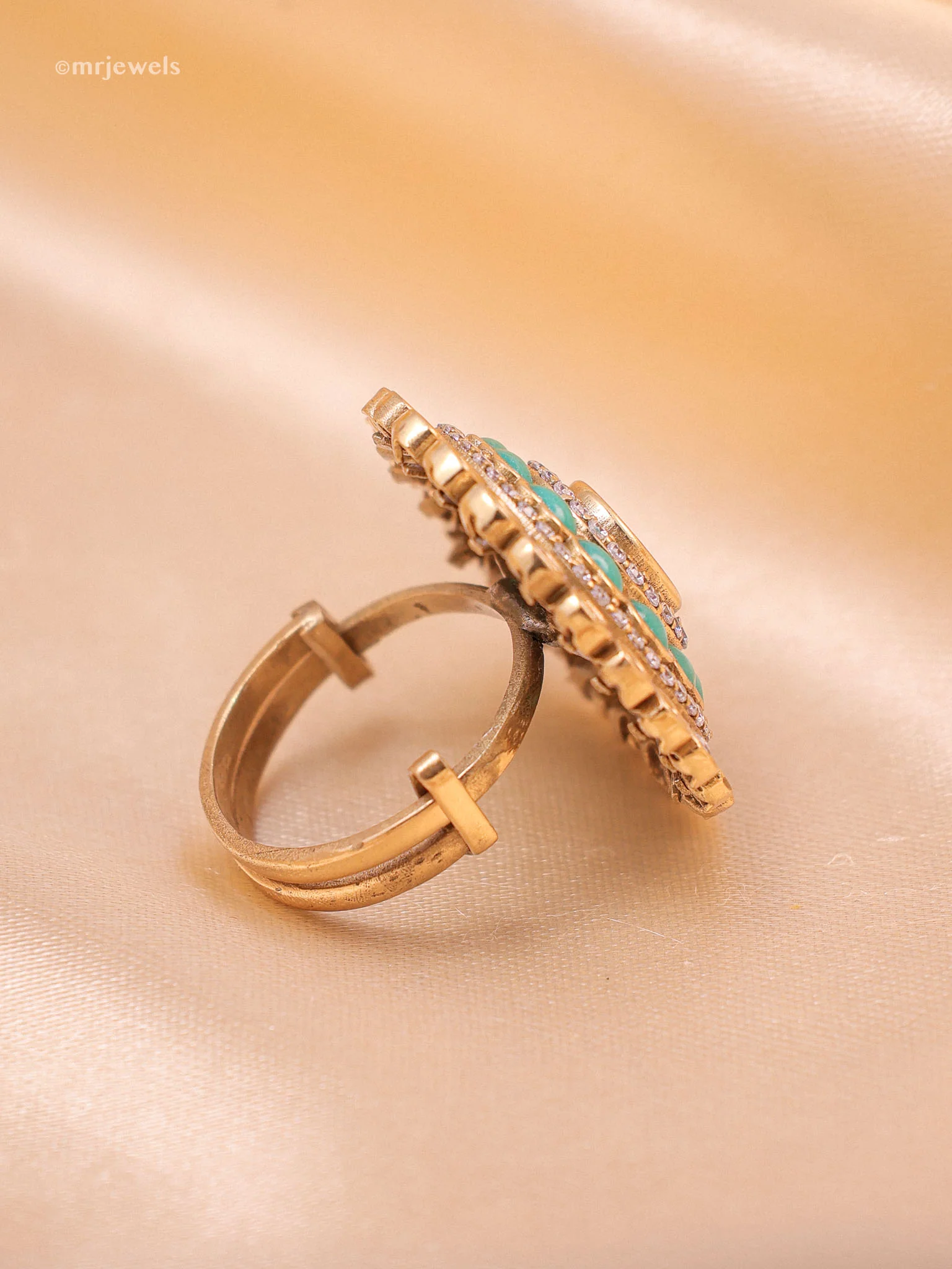 Rajwada Polki Ring (Adjustable) - Image 9
