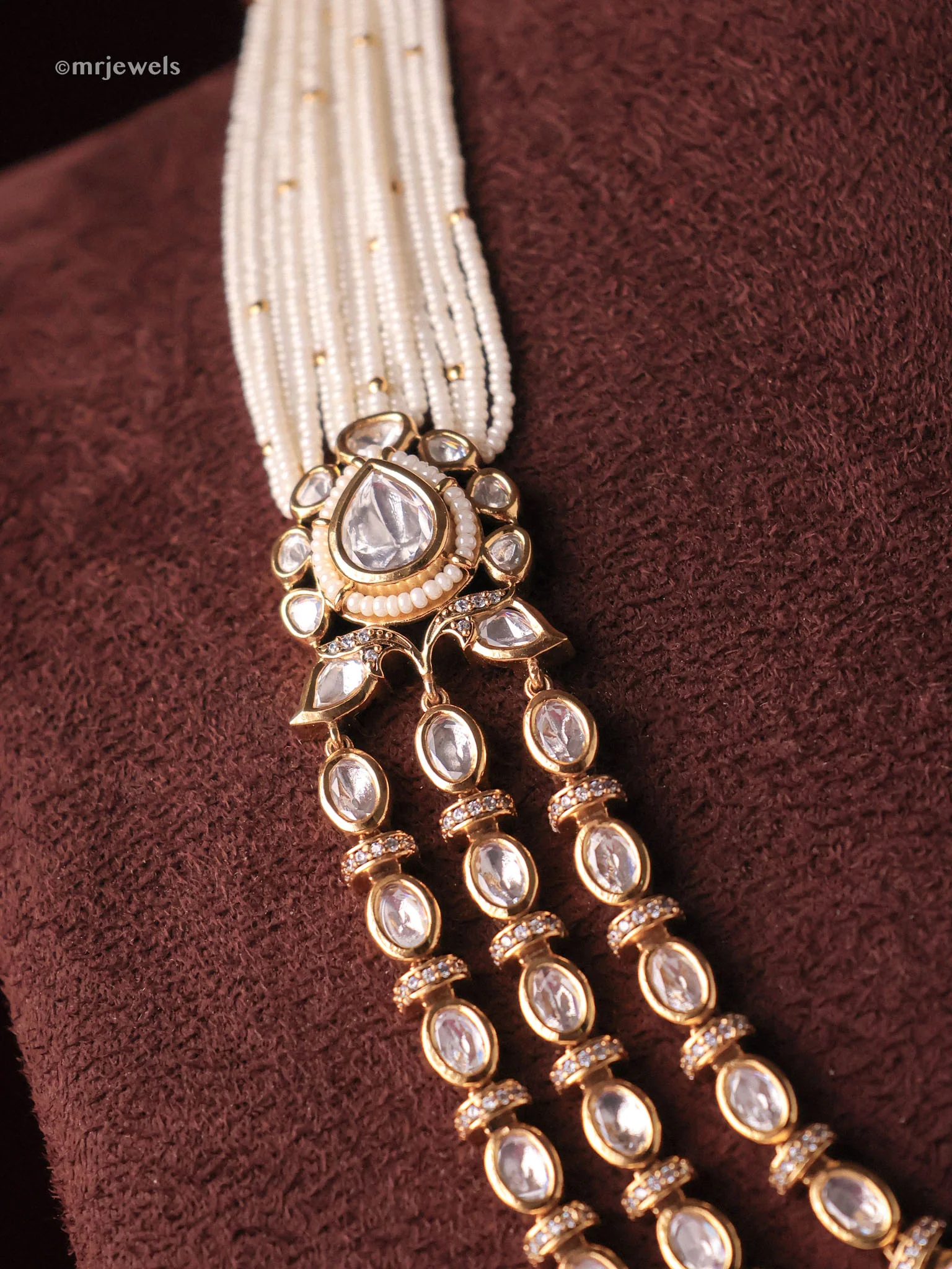 Rajwada Triveni Polki Haar Set - Image 2