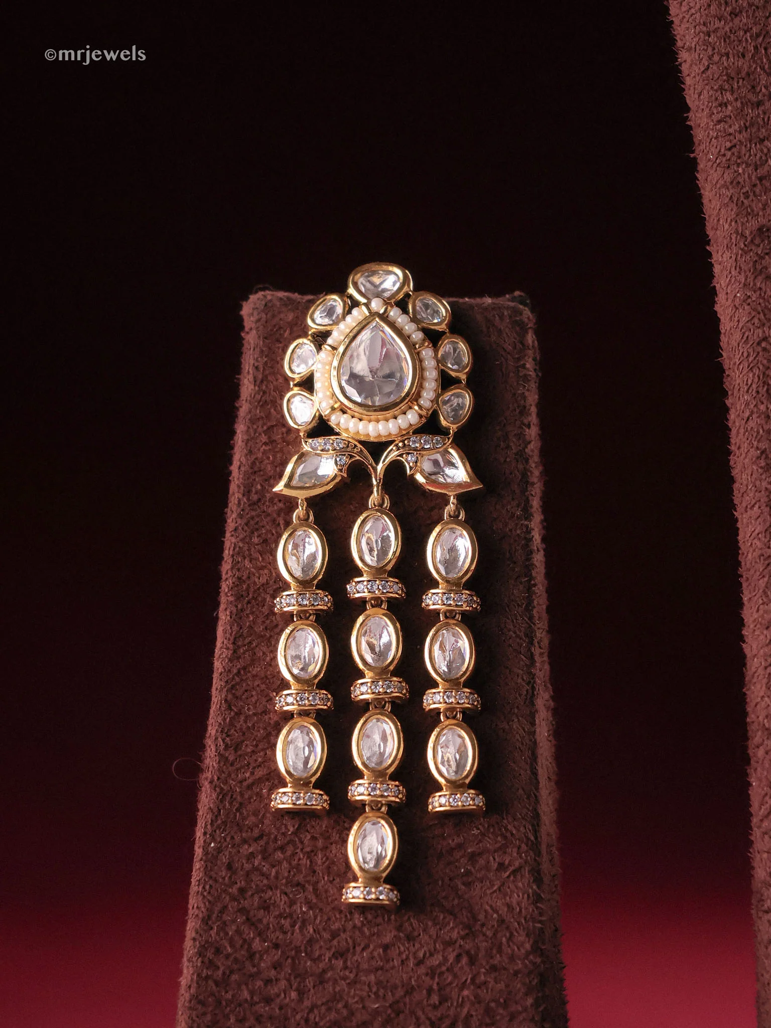 Rajwada Triveni Polki Haar Set - Image 3